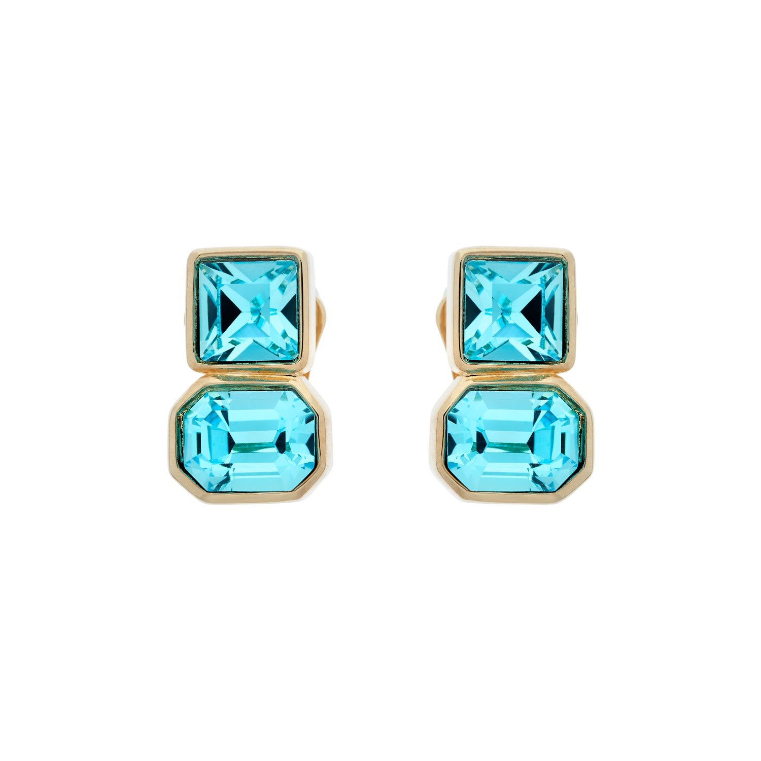 Women’s Blue Aqua Bohemica Crystal Clip Earrings Emma Holland Jewellery