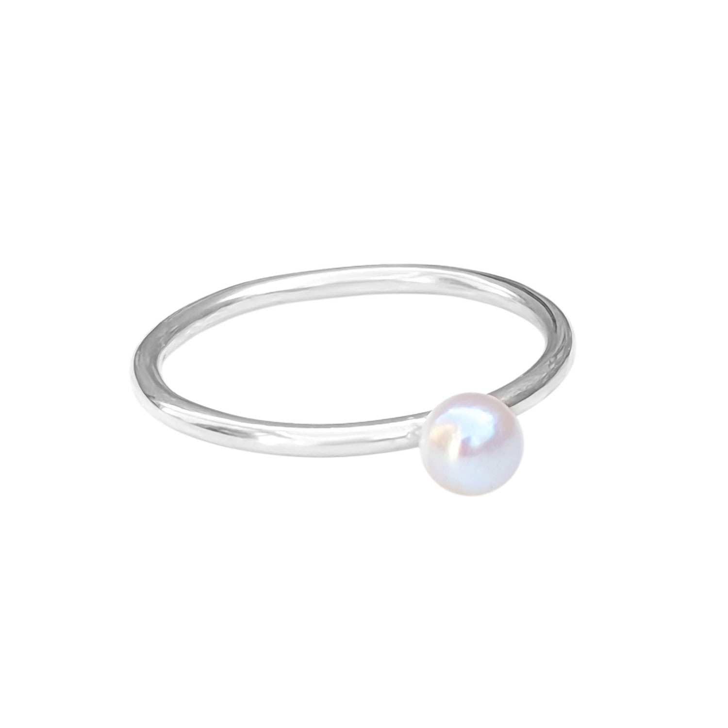 Women’s Small Pearl Sterling Silver Ring Kiri & Belle