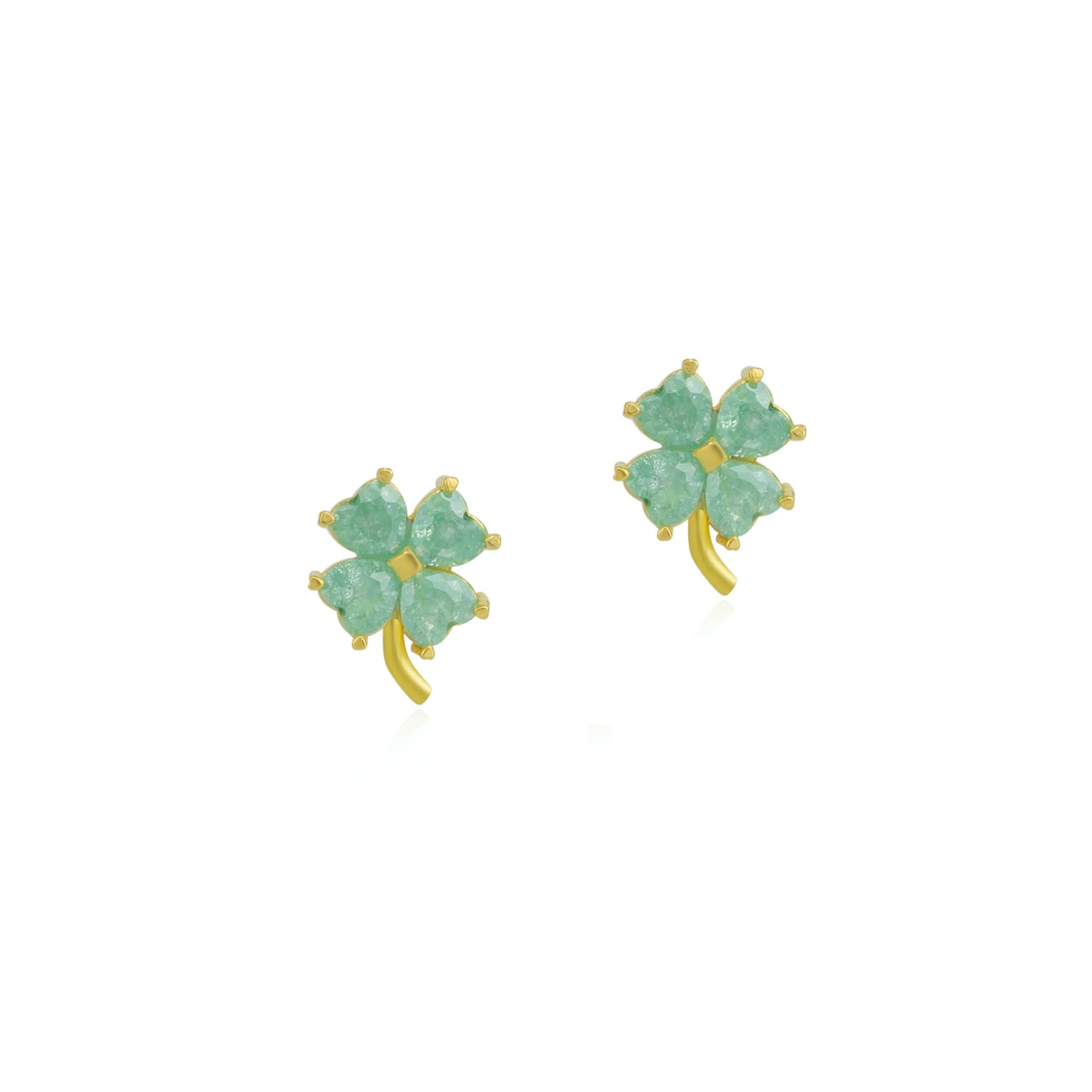 Women’s Four Leaves Clover Sterling Silver Stud Earring - Gold Spero London