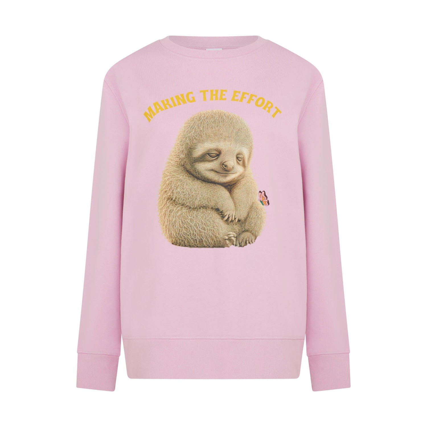 Sour Figs Pink / Purple Sloth Unisex Sweatshirt In Pink In Pink/purple