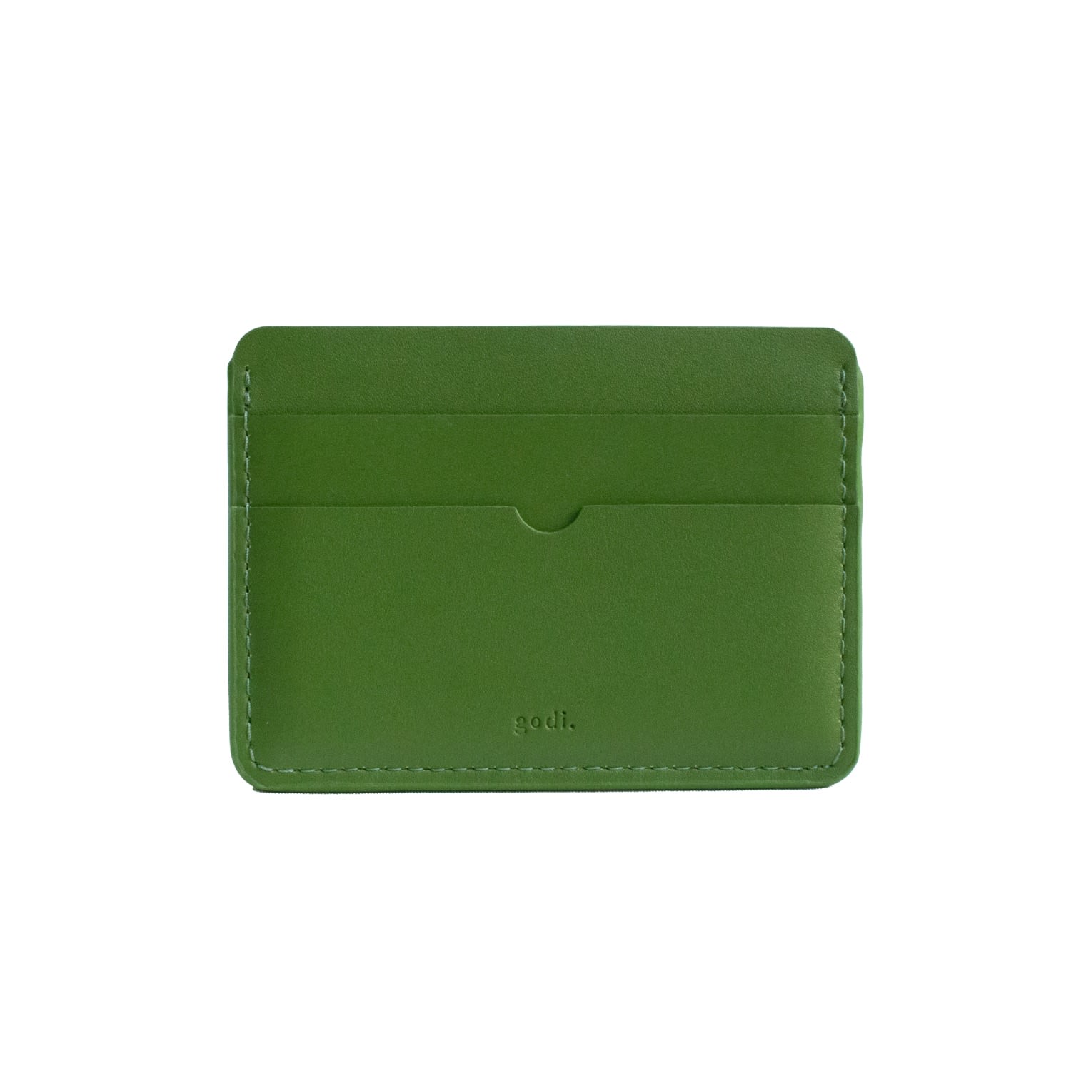 Godi. Women's Handmade Leather Card Case - Fern Green In Green