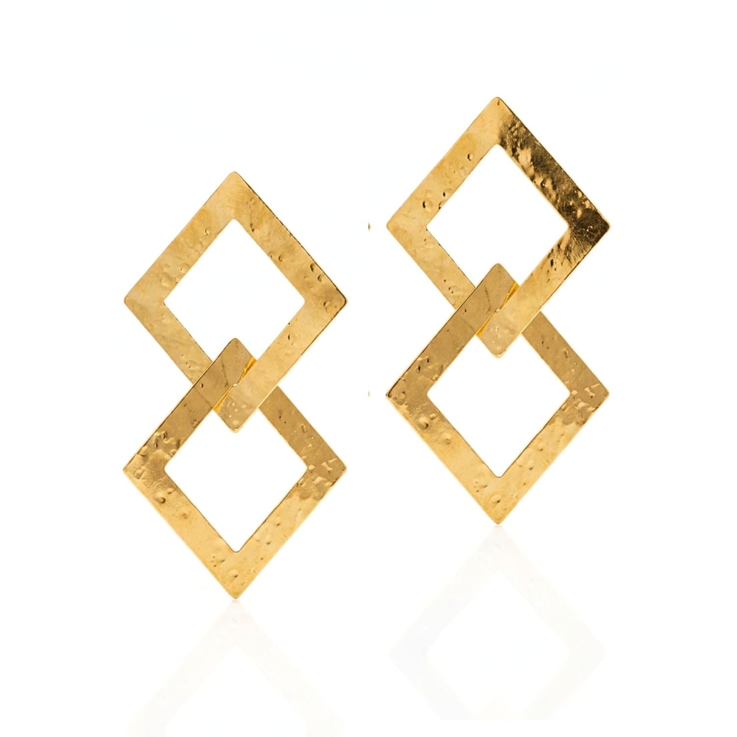 Jaredjamin Women's Gold Asha Hammered Link Statement Earrings