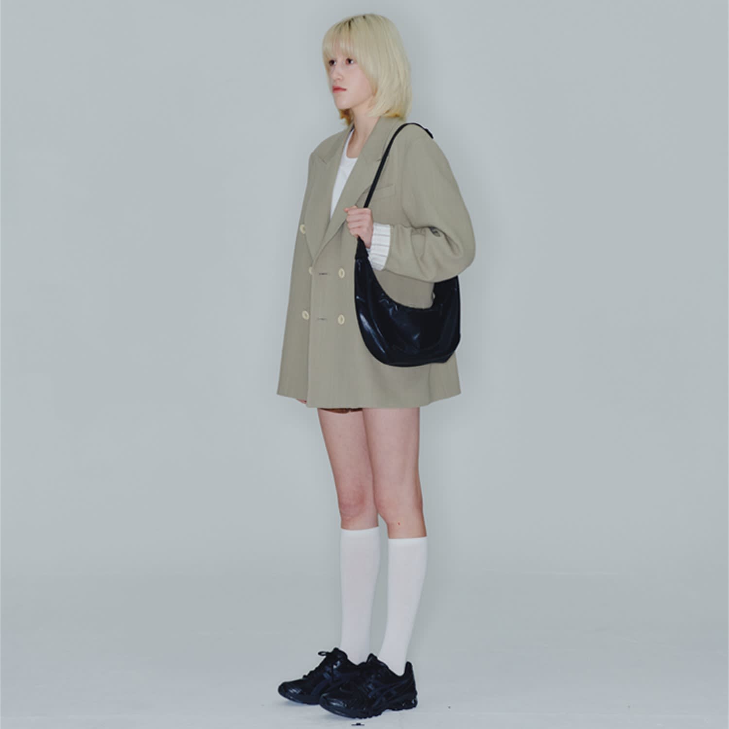 ☆HAH ARCHIVE☆ AP Edition Crescent Coated Hobo Bag Black S# After Pray Edition | Crescent Coated Hobo Bag - Black | HAH