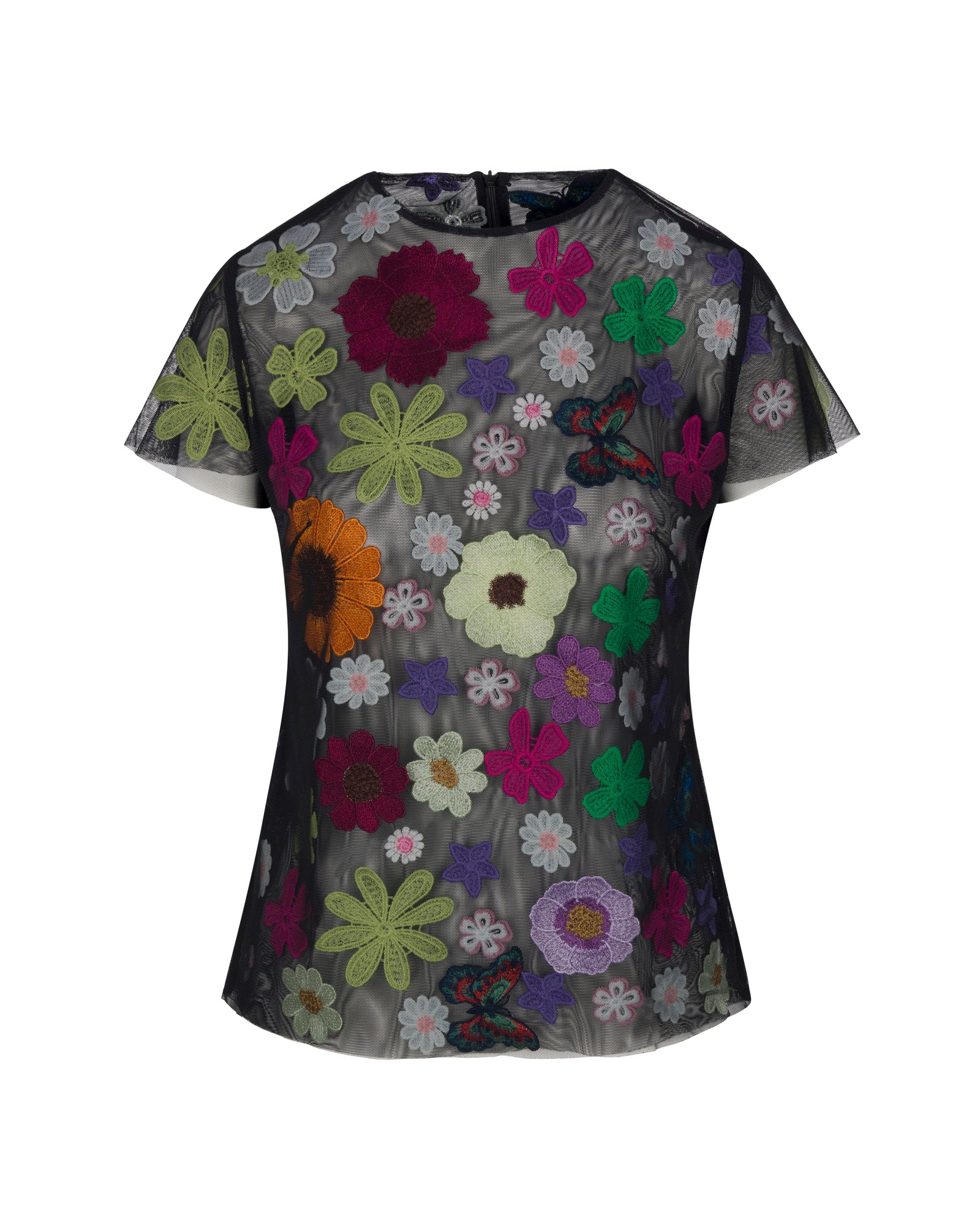 Meghan Fabulous Women's Black Flower Bomb Top In Multi