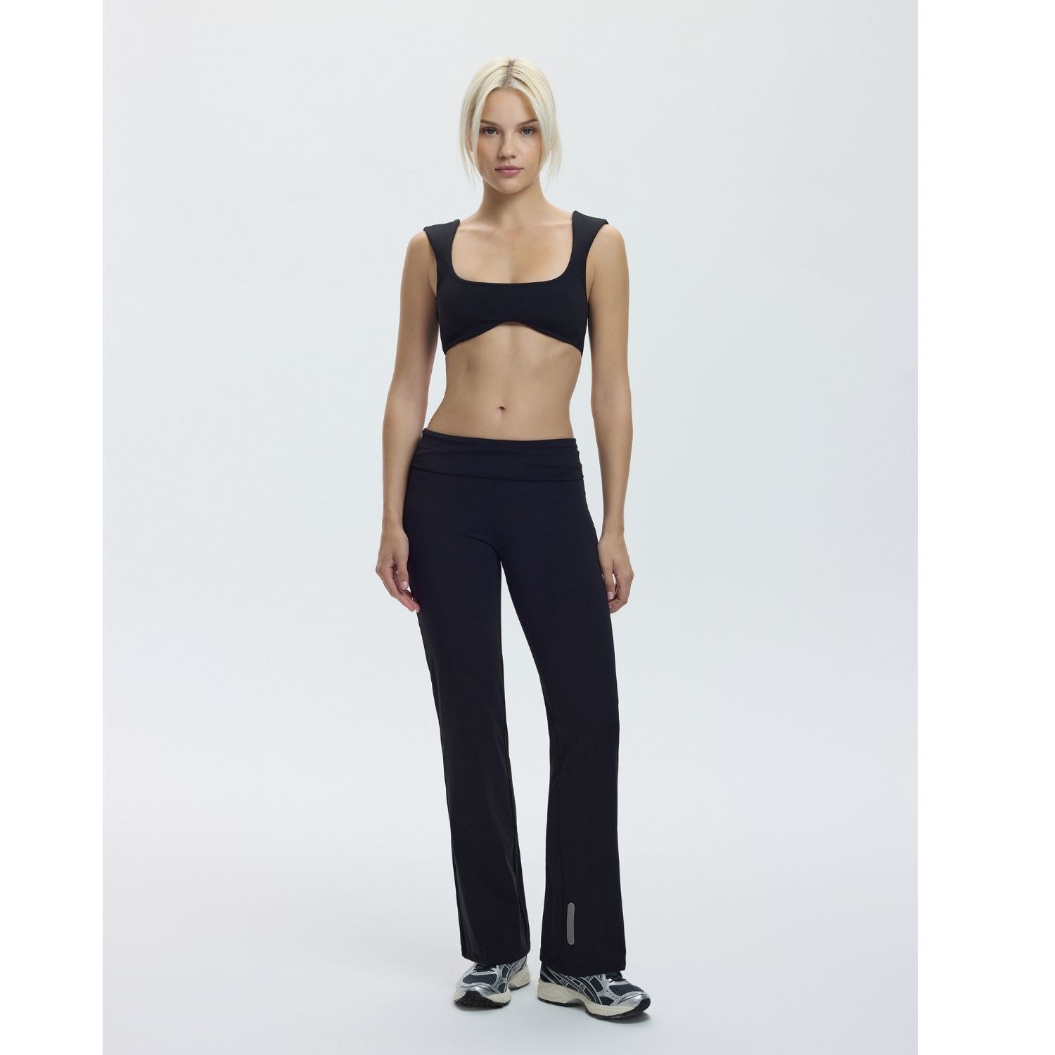 Yorstruly Women's Black Fold Over Legging - Charcoal / Long