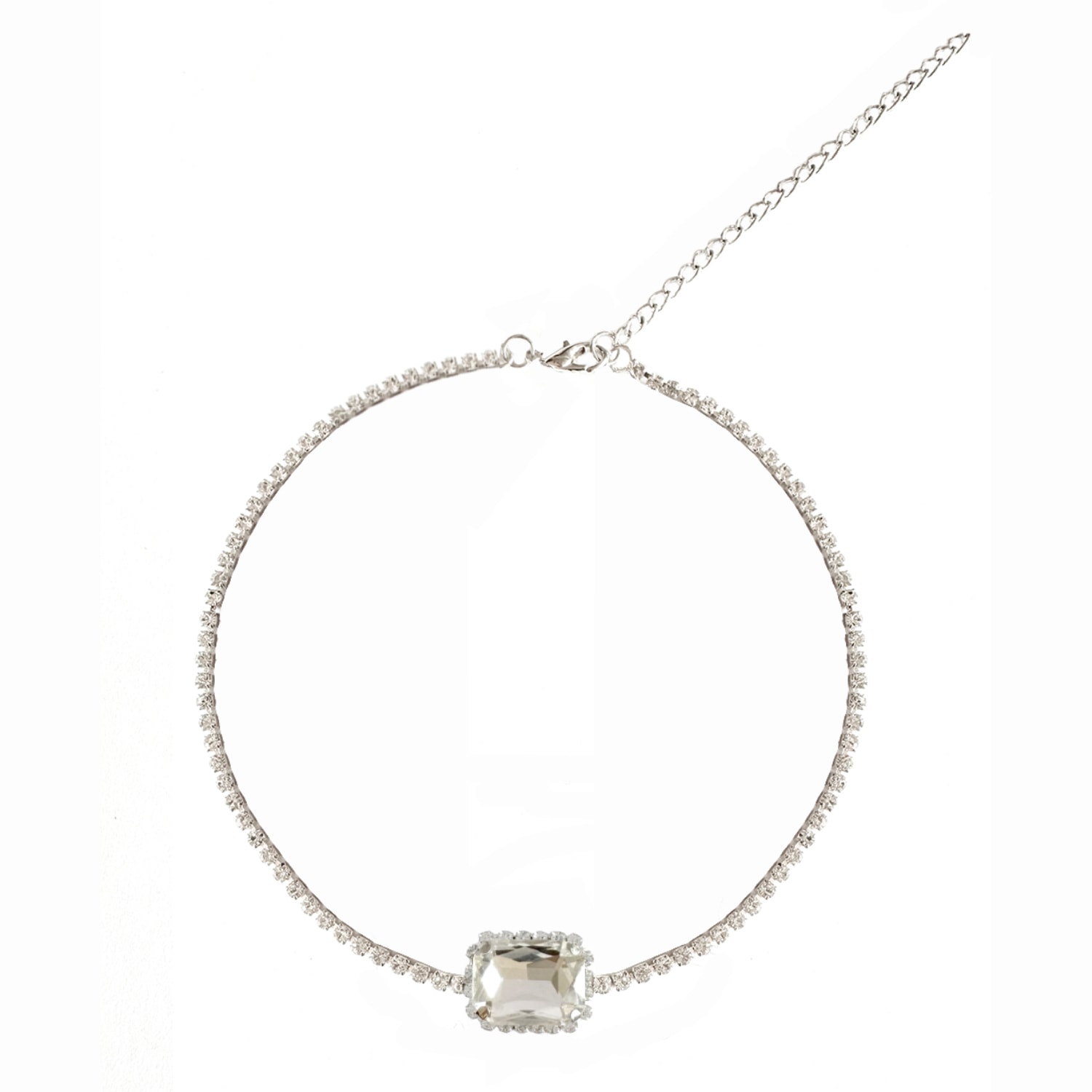 The Gala Women's Luna Crystal White Necklace In Gray