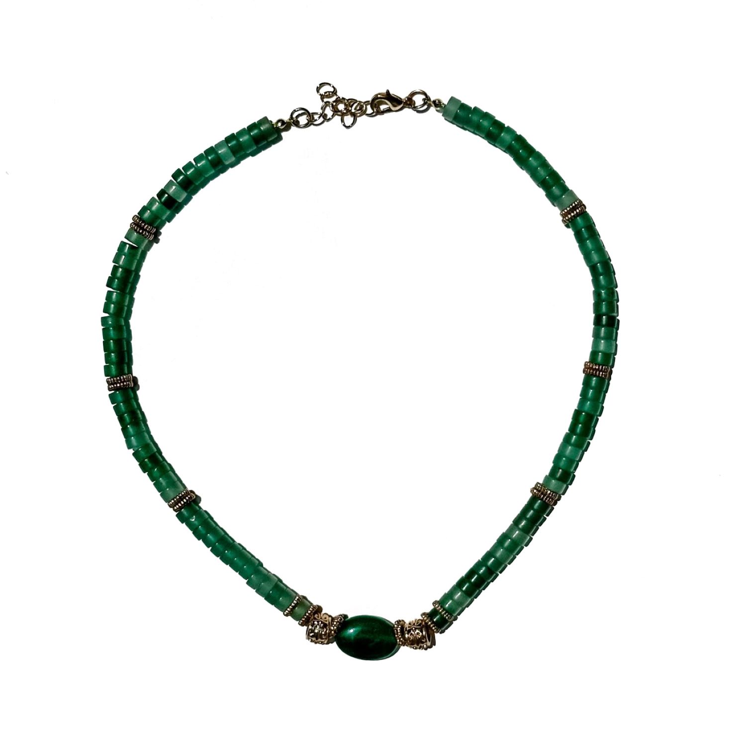 Women’s Green Agate Beaded Necklace Babaloo Jewelry