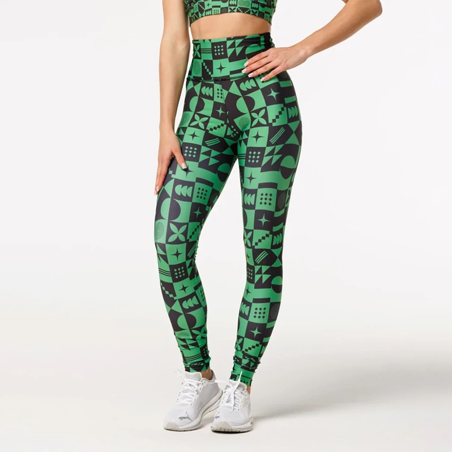 Aloha From Deer Women's Green / Black Chessboard Highwaist Leggings In Green/black