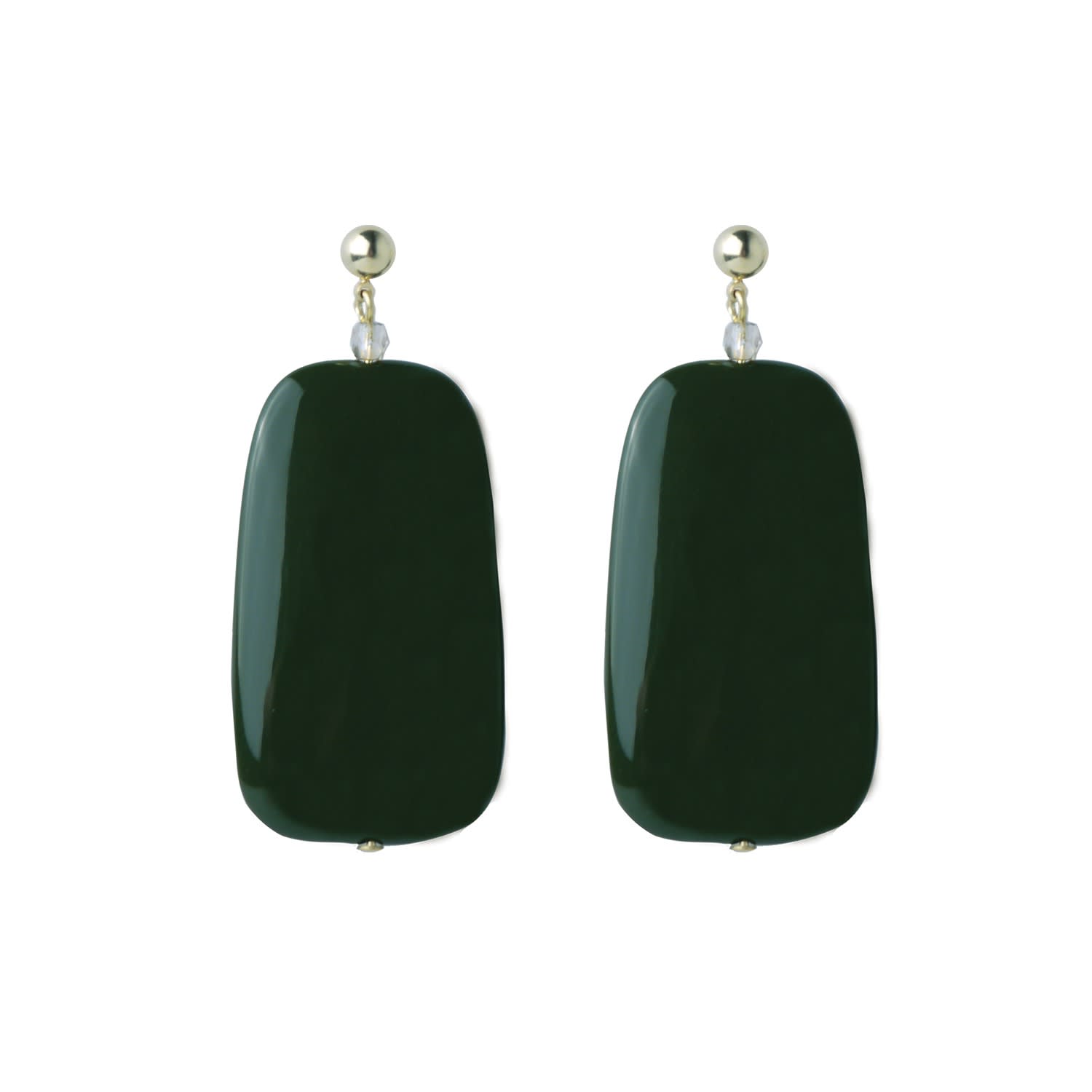 Sleek Green Earrings | Pietrasanta 