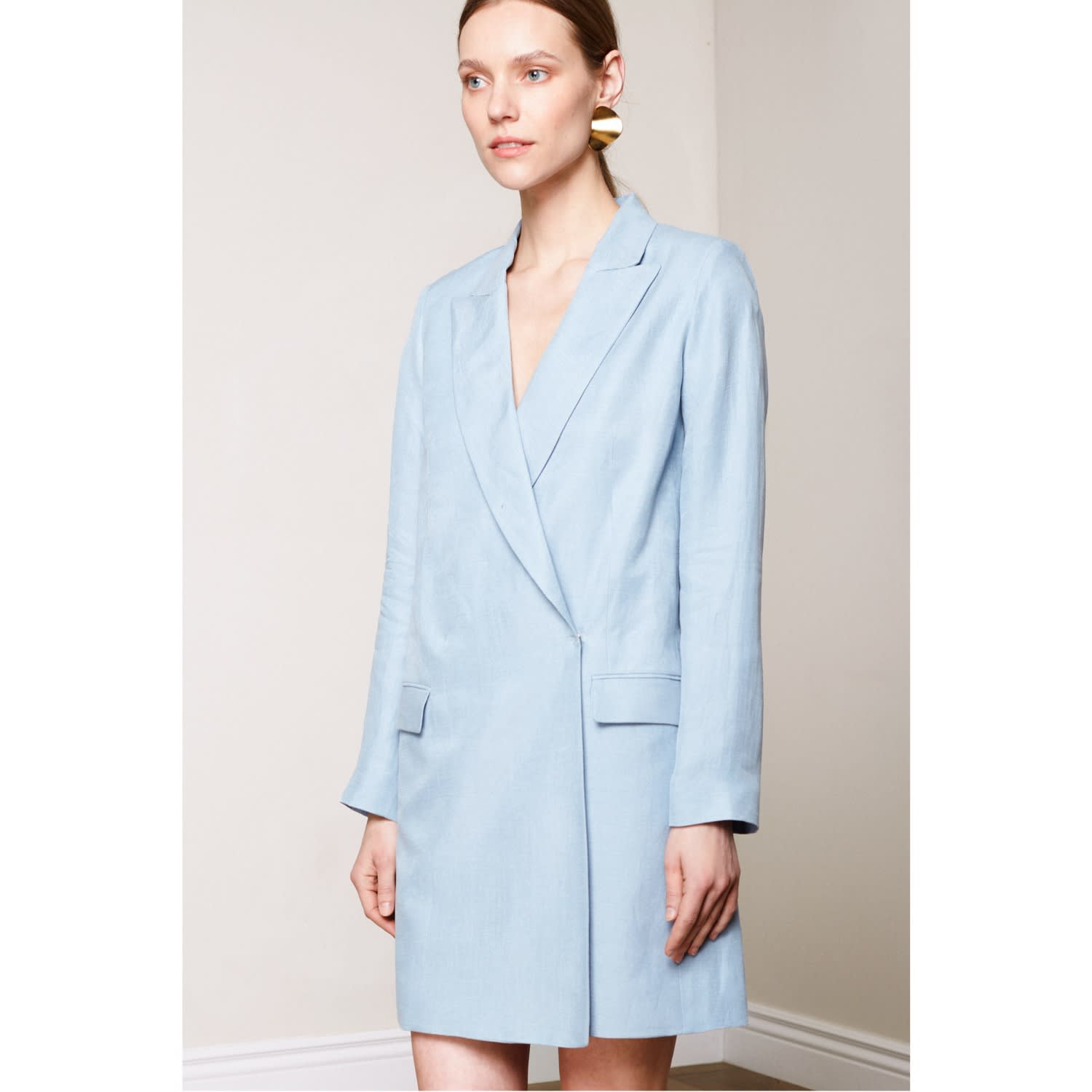 light blue coat dress