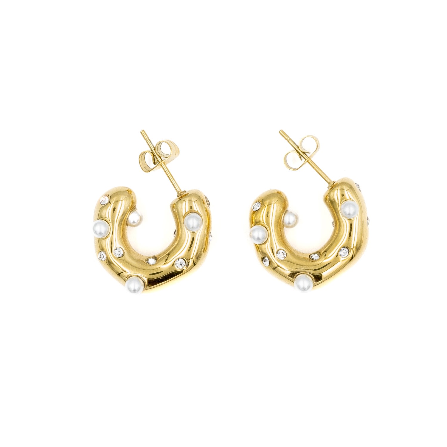 Superdivajewellery Women's Gold / Silver Gold Pearl Gemstone Earrings In Multi