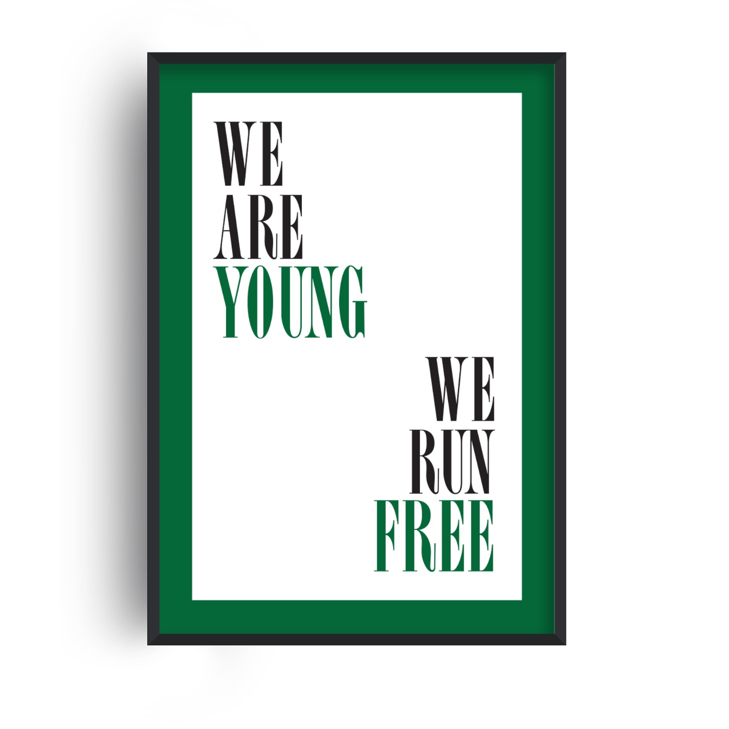 Fanclub Black / Green We Are Young We Run Free Giclée Art Print A2 In Multi