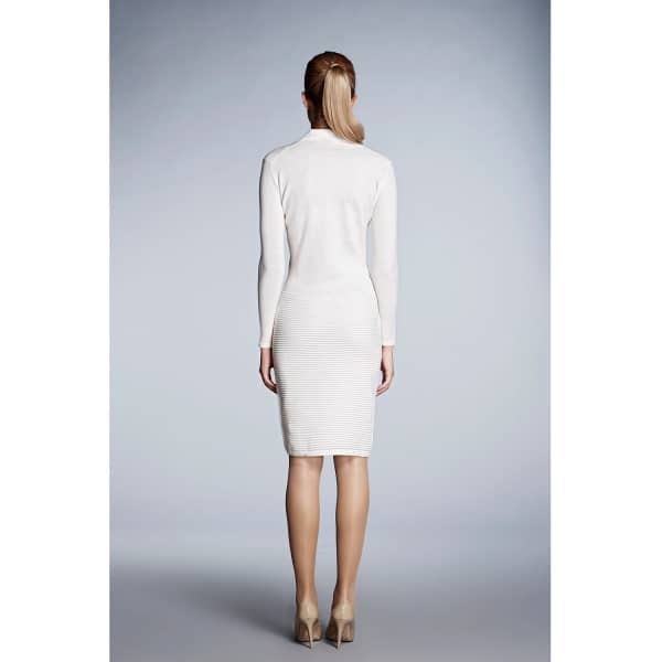 Rumour London Olivia Ivory Soft Merino Wool Blend Knitted Dress In Knitted