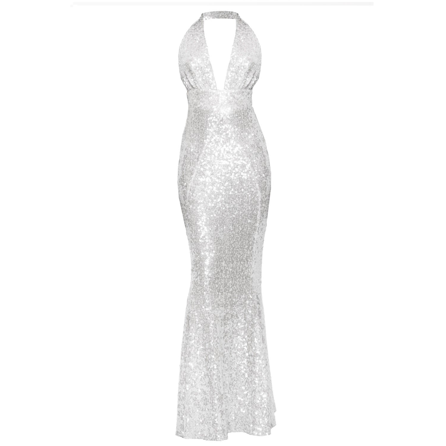 Women’s Lana Evening Gown Silver Xxs Angelika Jozefczyk