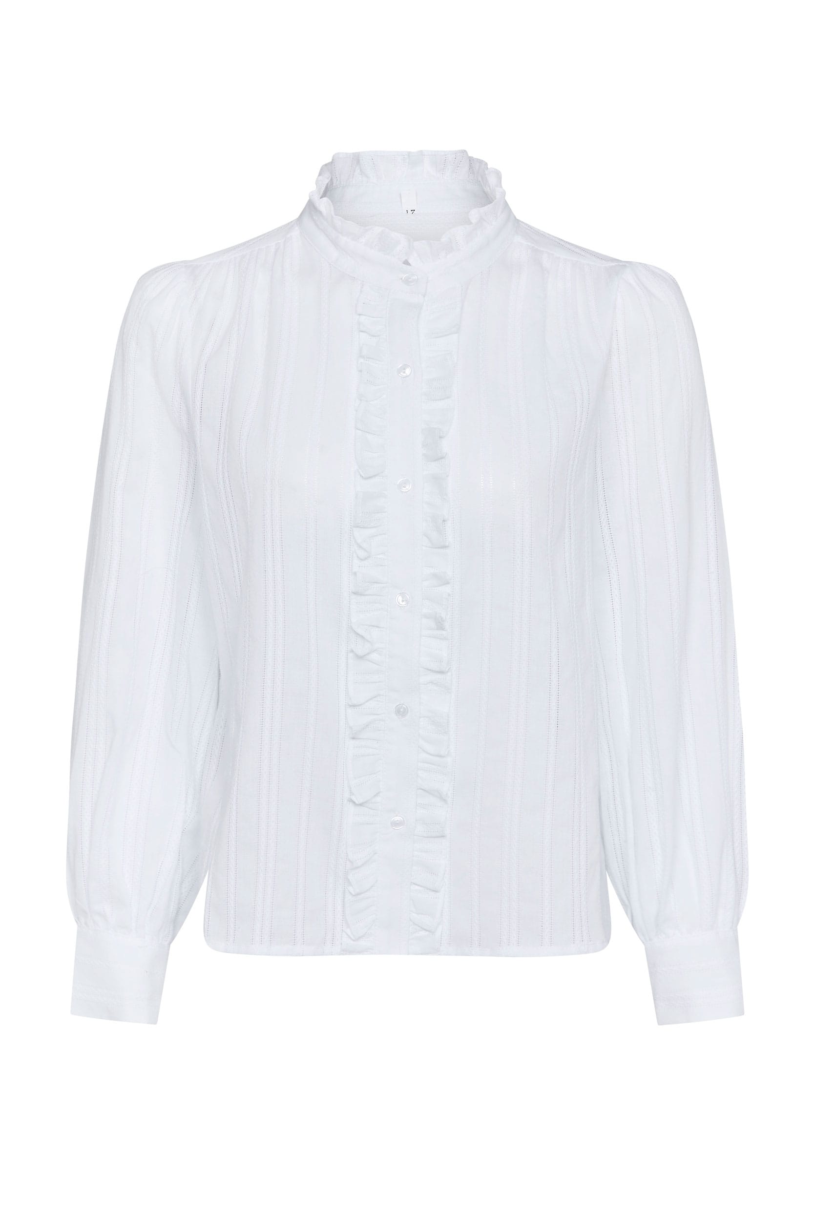 Guinea Women's Frilled Cotton Blouse - White
