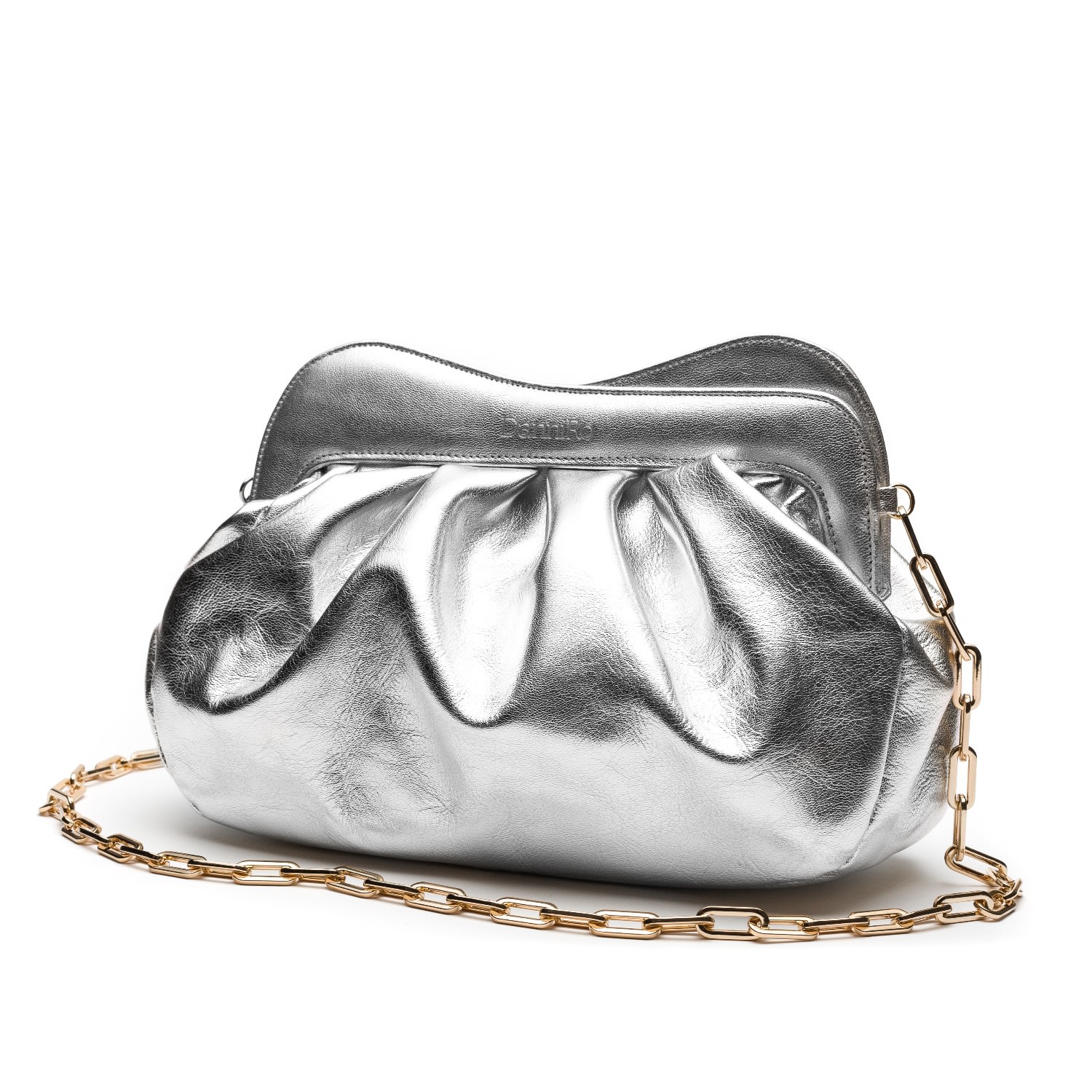 Danni Ro Women's Lisbon Large Clutch - Silver In Silver