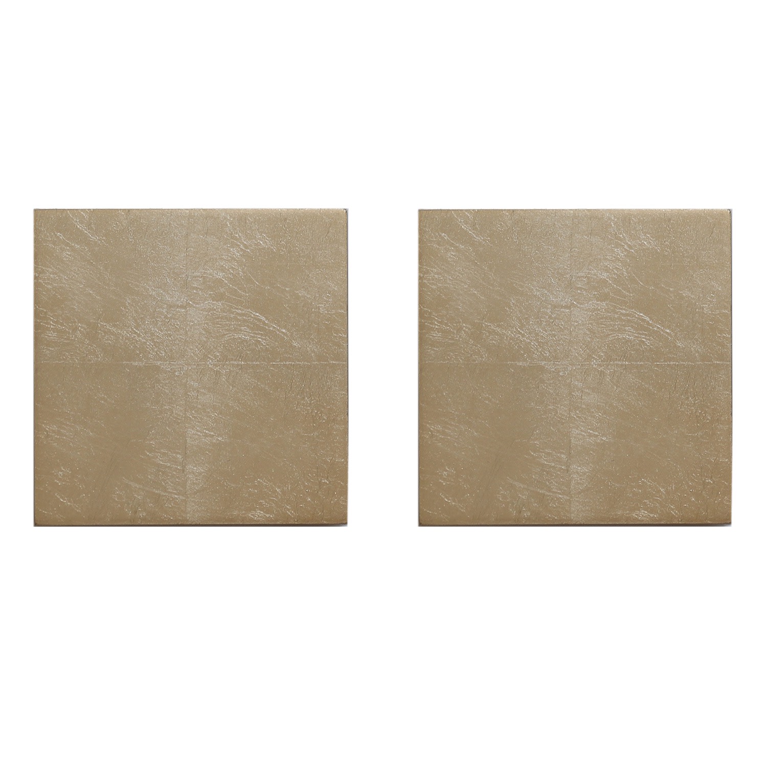 Neutrals Set Of Two Silver Leaf Coasters - Chic Matte Champagne Posh Trading Company