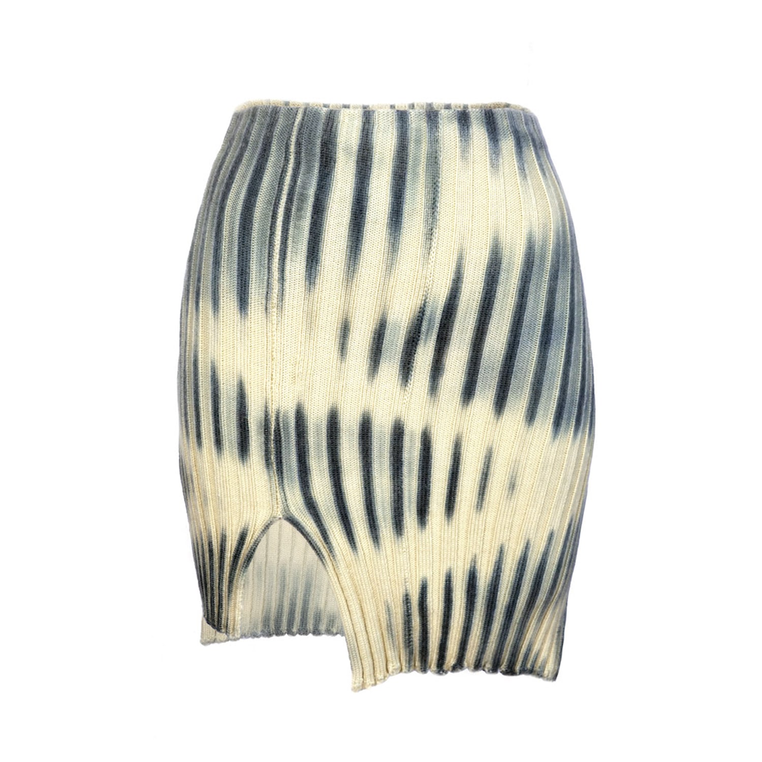 Ccy Currency Women's Yellow / Orange / Blue Sunrise Merino Rib Skirt In Yellow/orange/blue