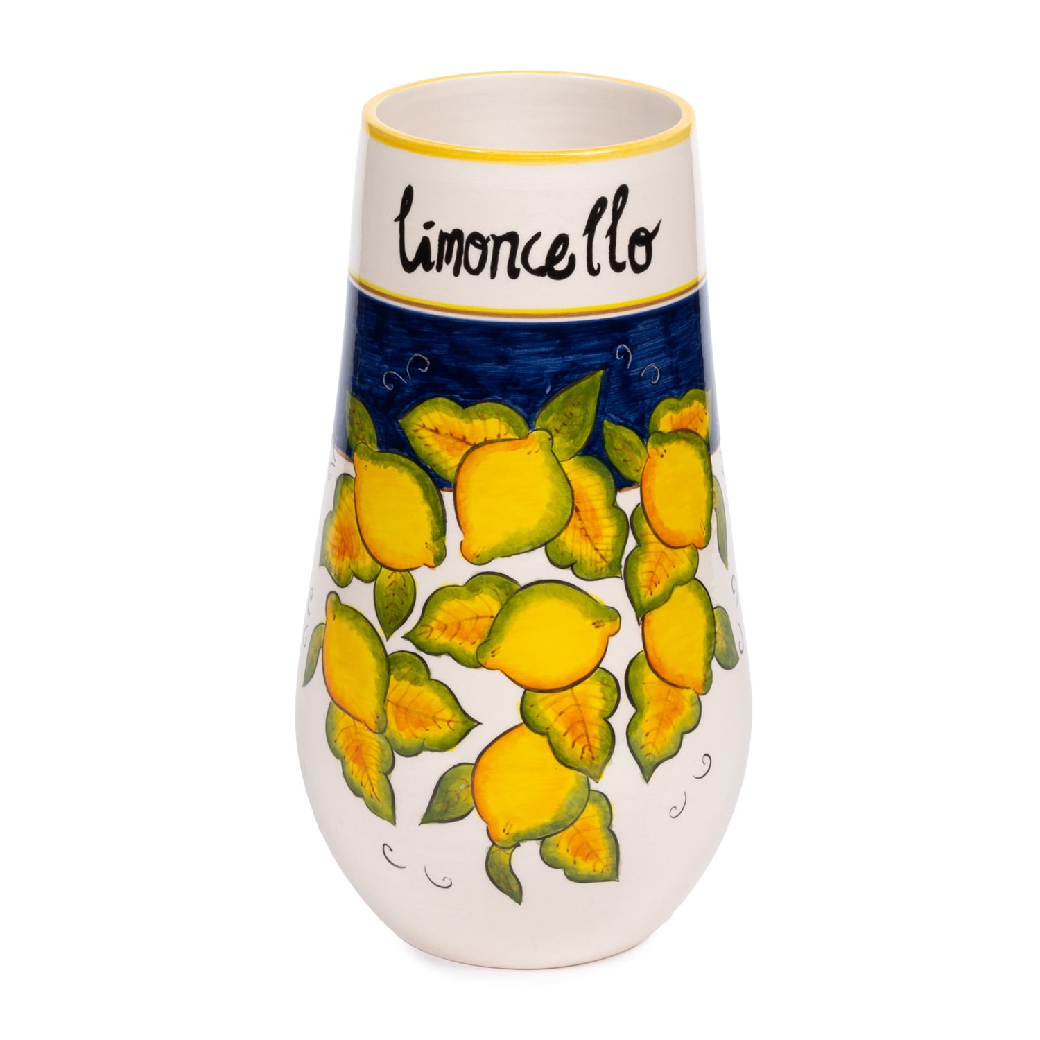 Feeling Good Inside Blue / Yellow / Orange Brava Lemon Limoncello Vase In Blue/yellow/orange