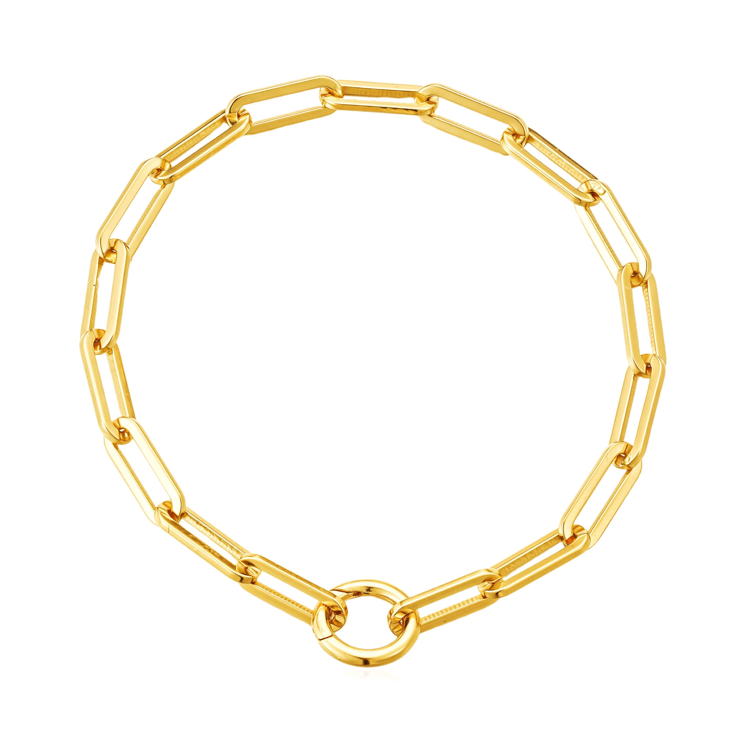 Amelia Roxanna Jewellery Women's Gold Paper Clip Charm Bracelet