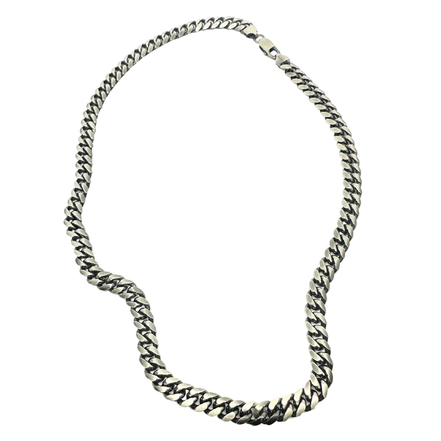 Tg-jewellery By Tamara Gervasio Men's Silver Satin And Oxide Curb Chain