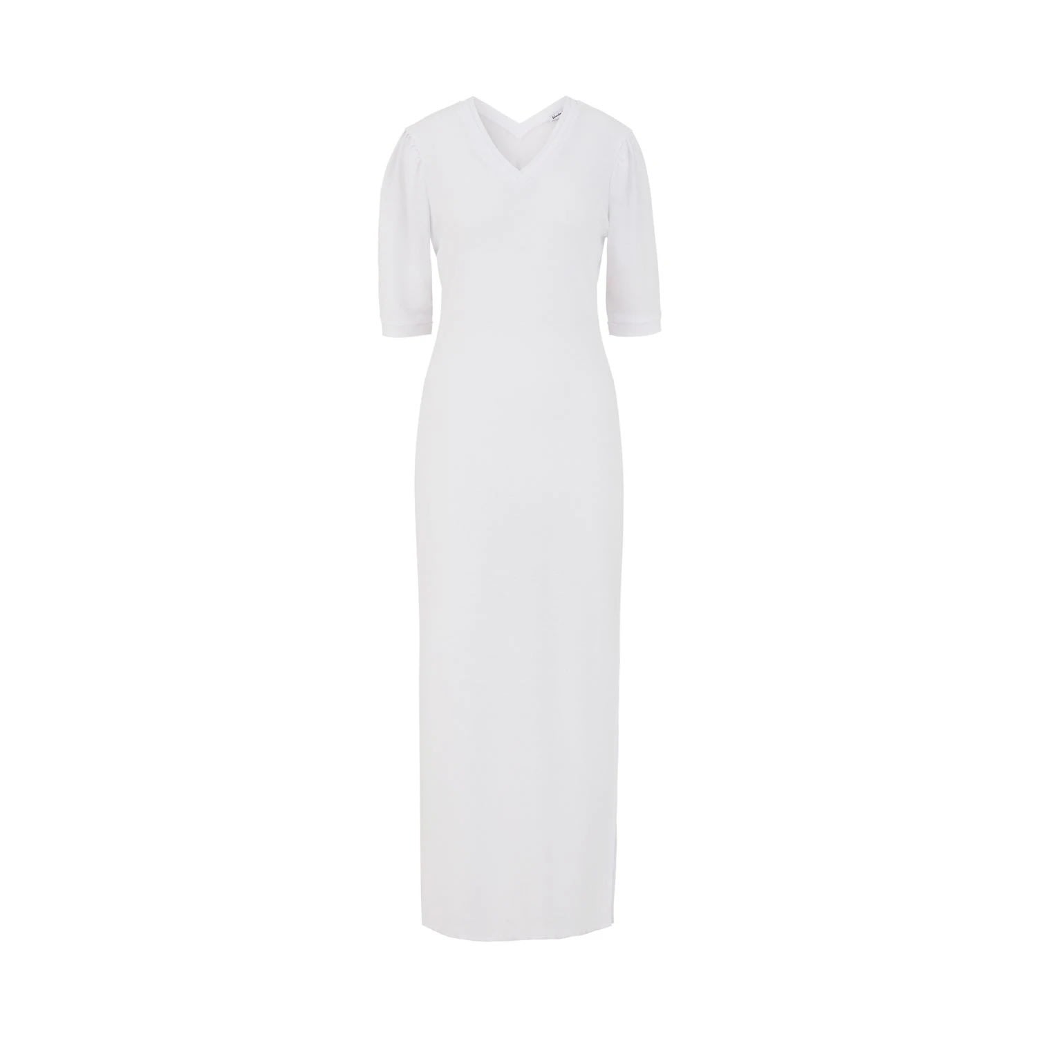 Women’s White Fay Ribbed Midi Dress With Side Slit Small Numbat