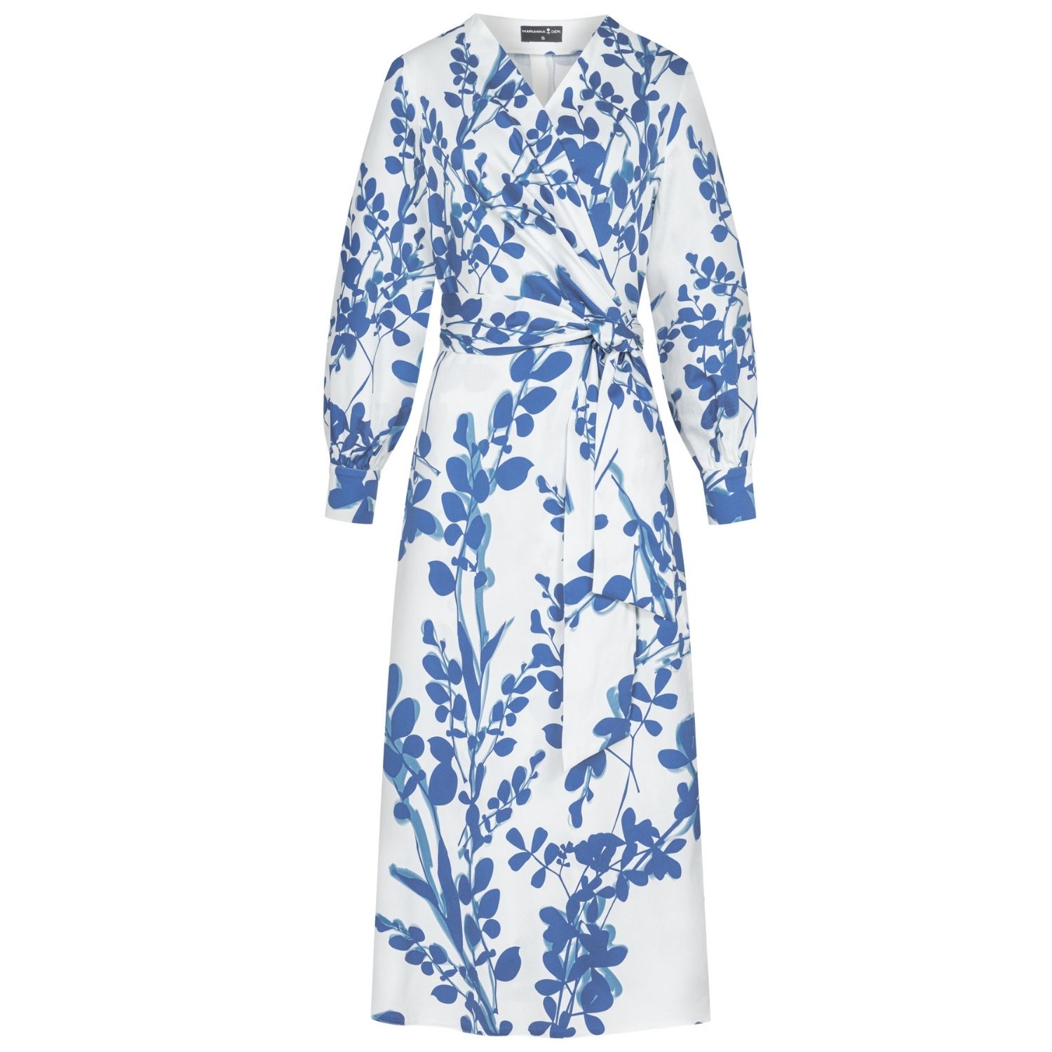 Marianna Déri Women's Blue / White Blue Leaf Wrap Dress