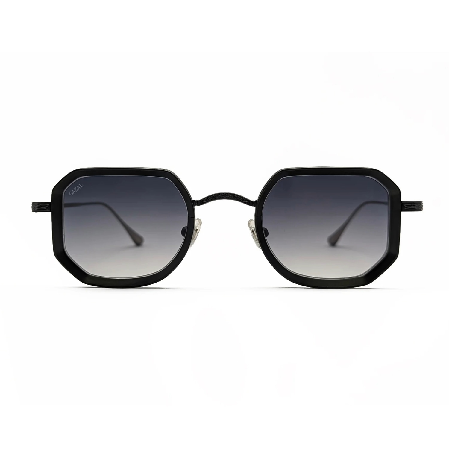 Men’s Titanium Metal Square Sunglasses - Seco - Black Crow One Size Gazal Eyewear