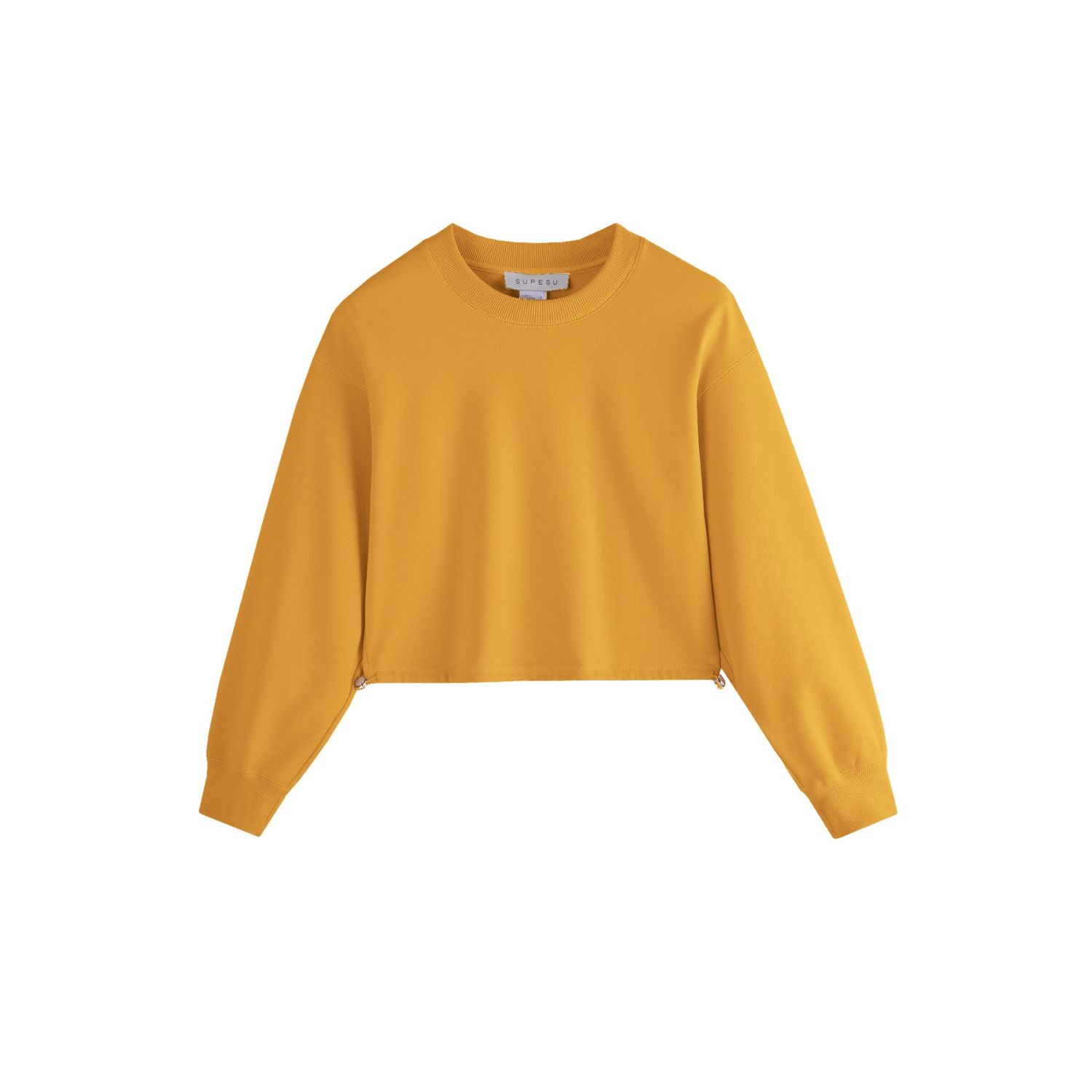 Supesu Women's Yellow / Orange Cubby Sweater, Cropped - Honey Ginger Yellow In Yellow/orange