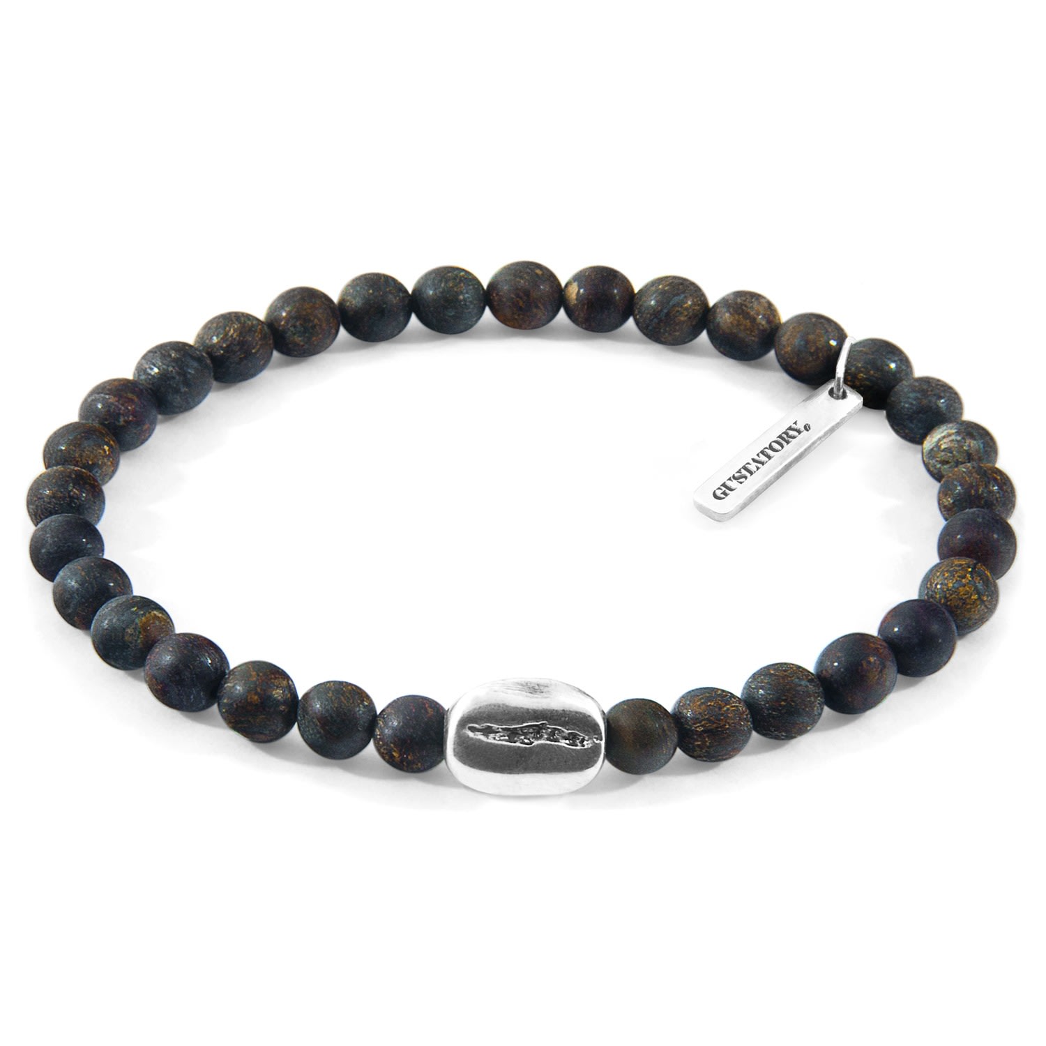 Anchor & Crew Women's Brown Bronzite Gustatory Coffee Bean Silver & Stone Bracelet In Brown