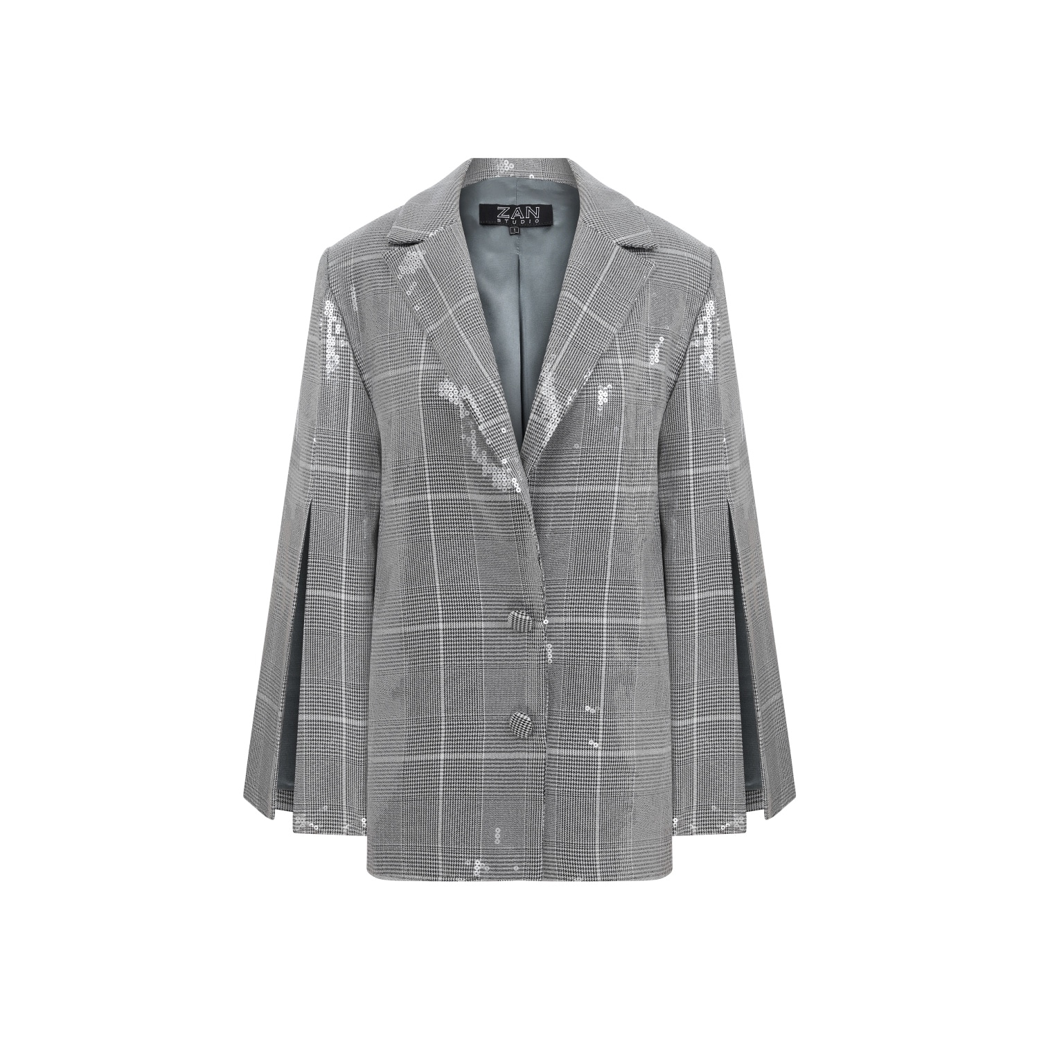 Zan Studio Women's Grey / Silver / Black Sequin Starlet Suit In Grey/silver/black