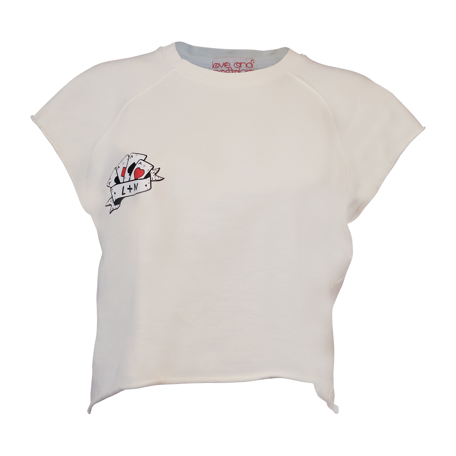 Love And Nostalgia Women's Neutrals Ace Of Spades Cropped Raglan Sweat