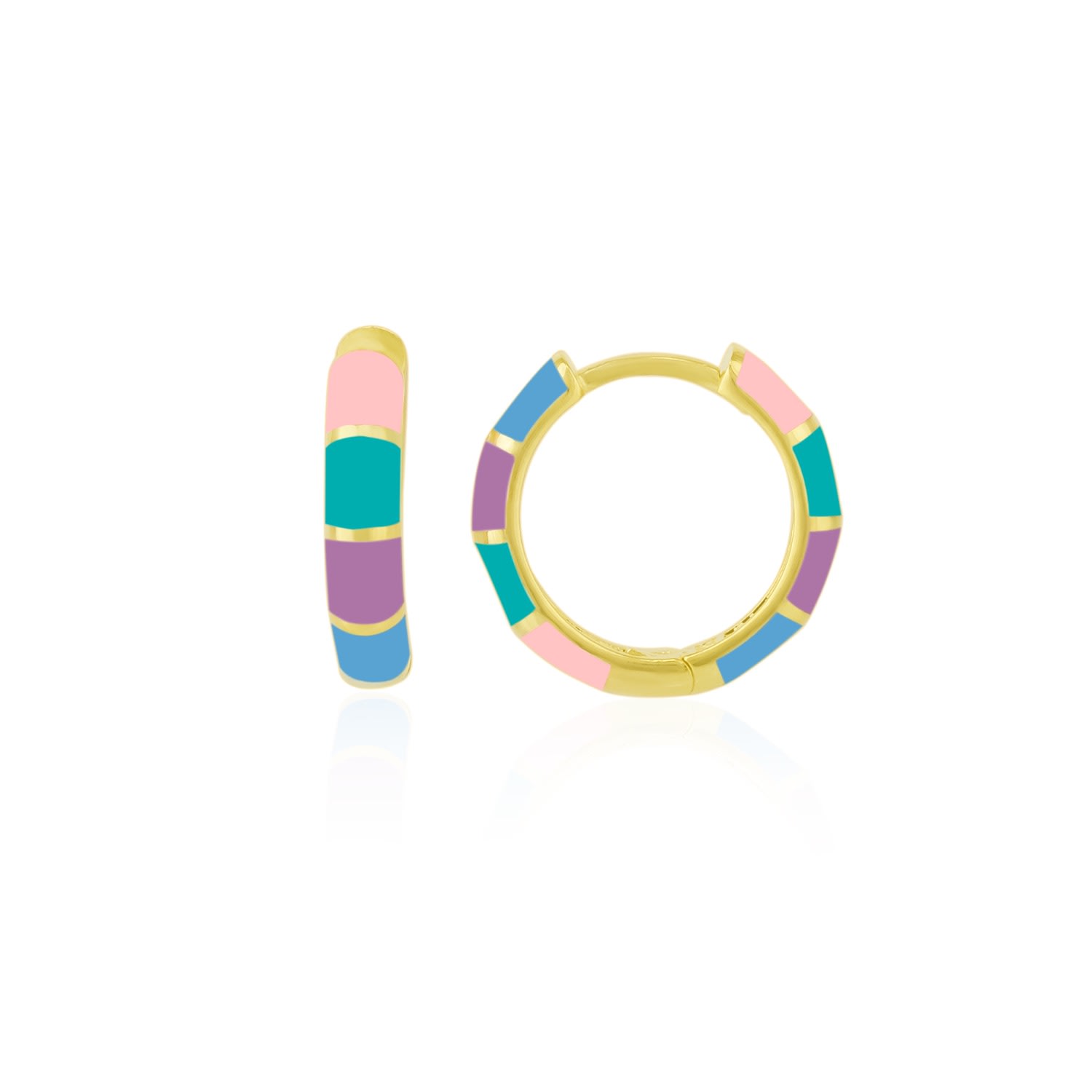 Women’s Gold Enamel Rainbow Sterling Silver Hoop Earring Spero London