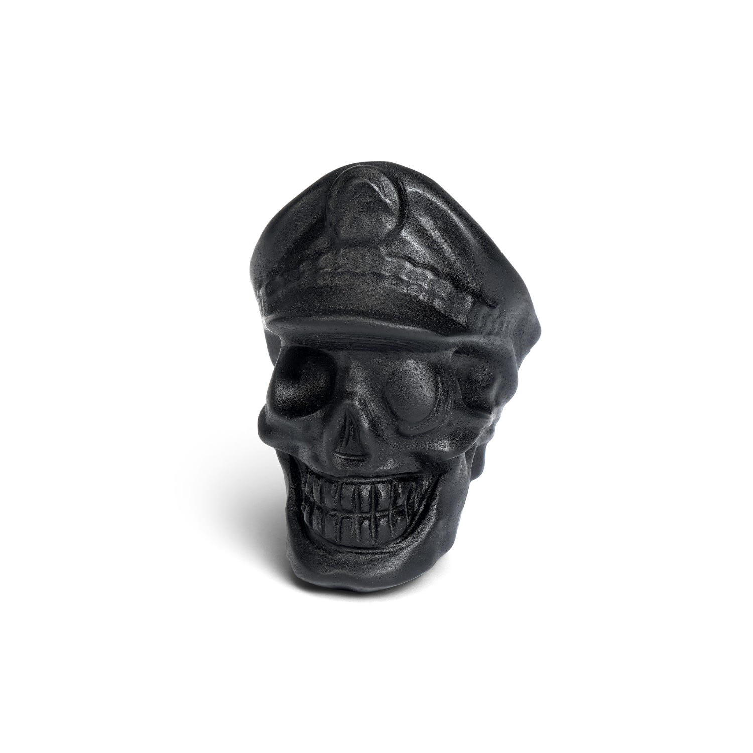 Awnl Black Obsidian Crystal Sailor's Pride Skull Sculpture In Black