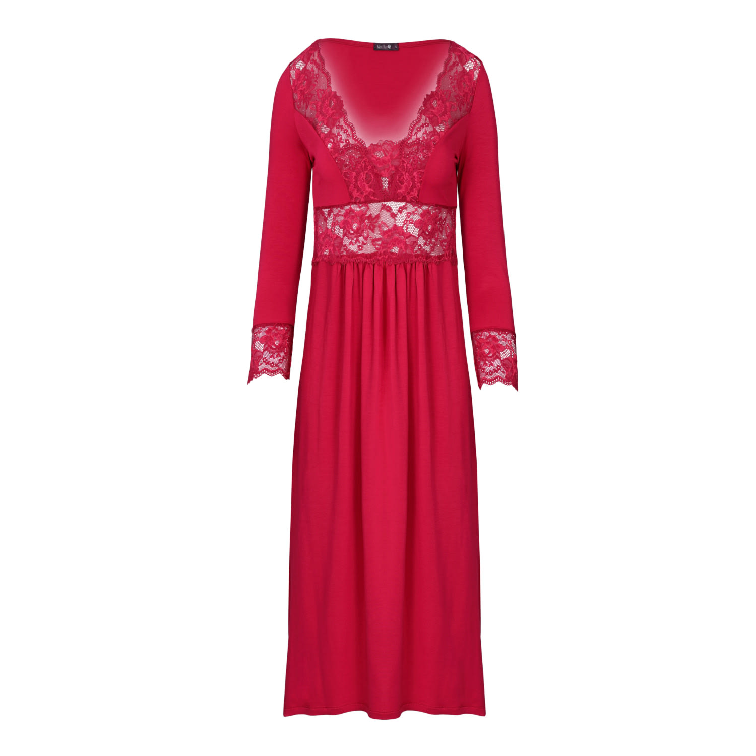 Oh!zuza Night&day Women's Red Midi Viscose Nightgown - Ruby In Red