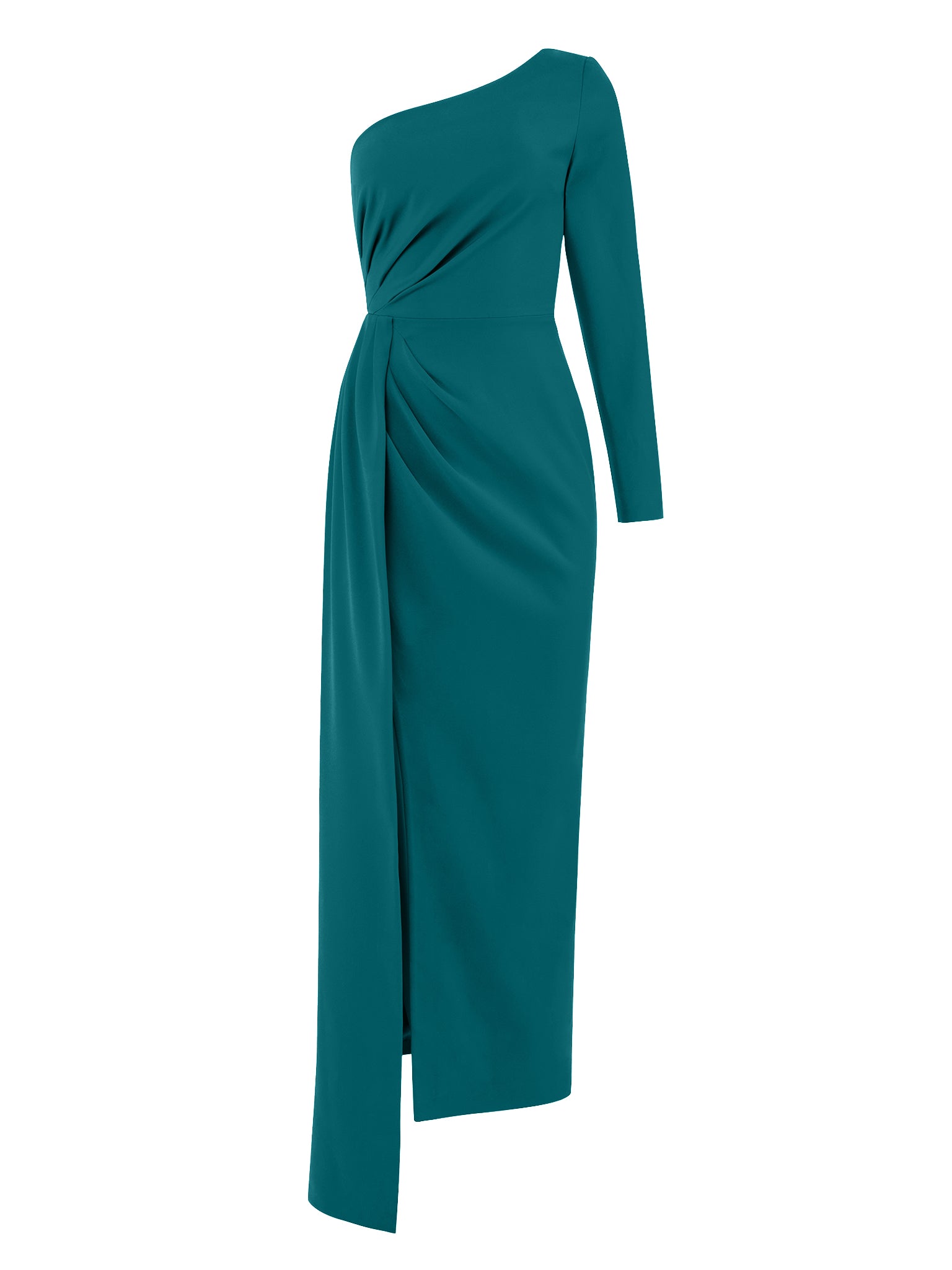 Iconic Glamour Draped Long Dress Turquoise Tia Dorraine Wolf Badger