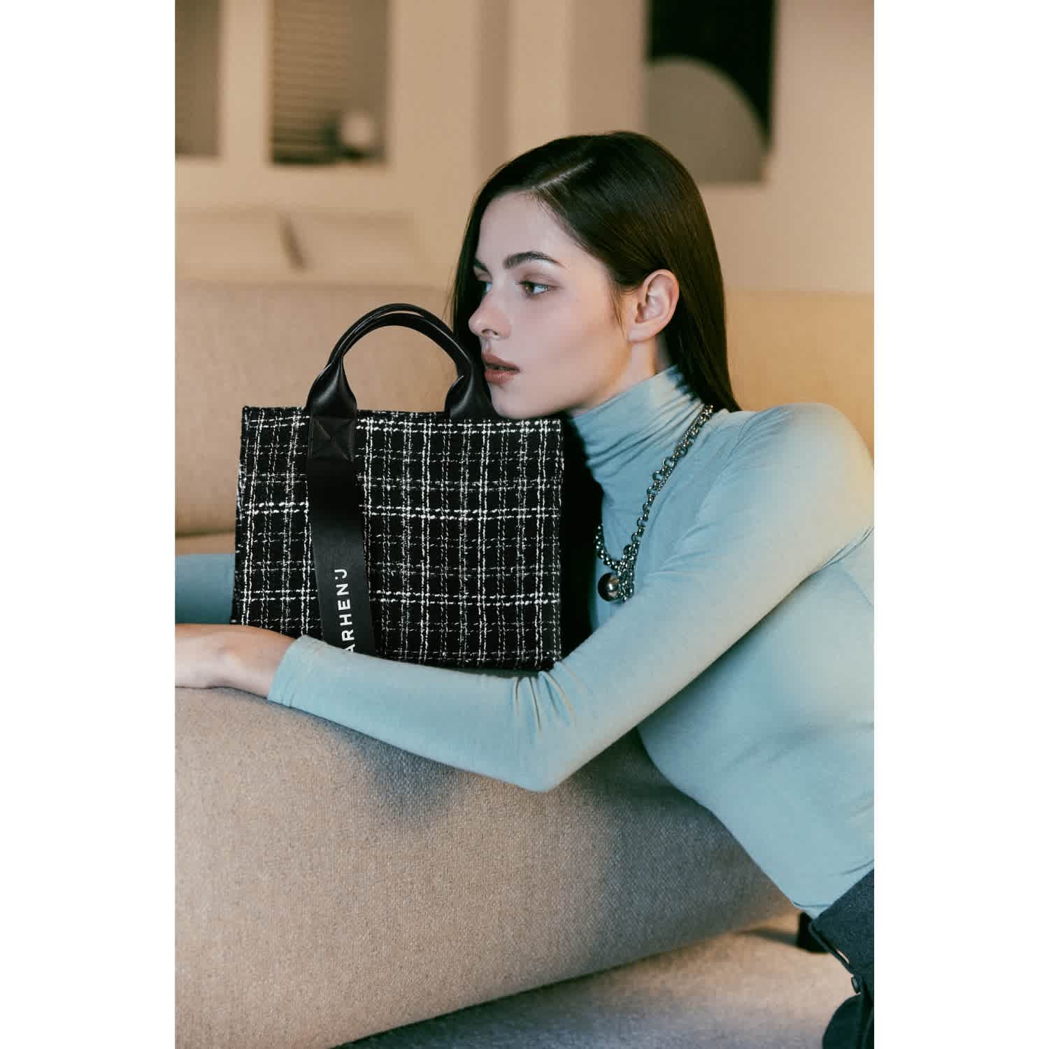■■MARHEN.J■■RICO MINI BAG TWEED♪ Rico Mini Tweed - Black | MARHEN.J | Wolf & Badger