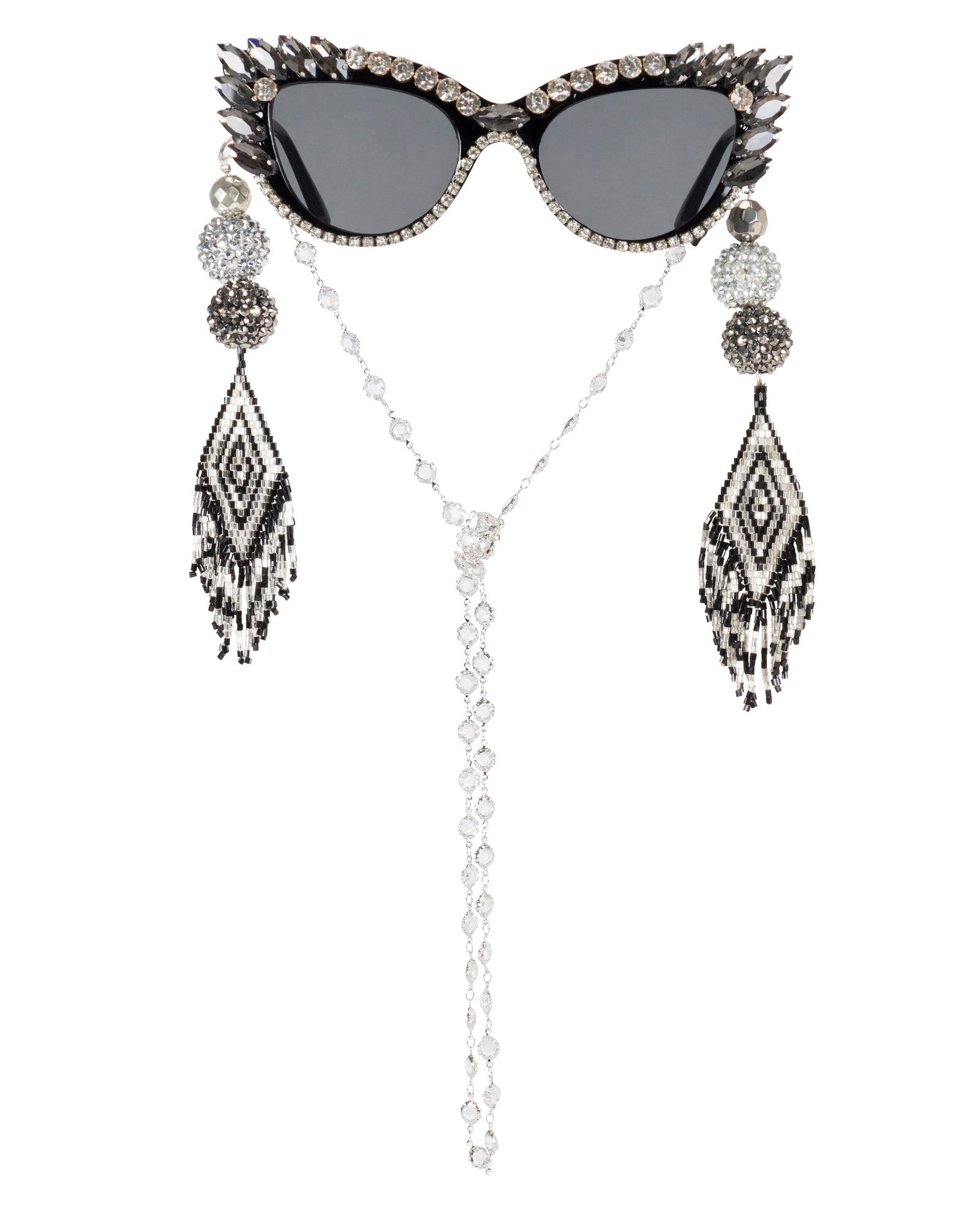 Meghan Fabulous Women's Black / Silver Bunny Babe Sunglasses In Black