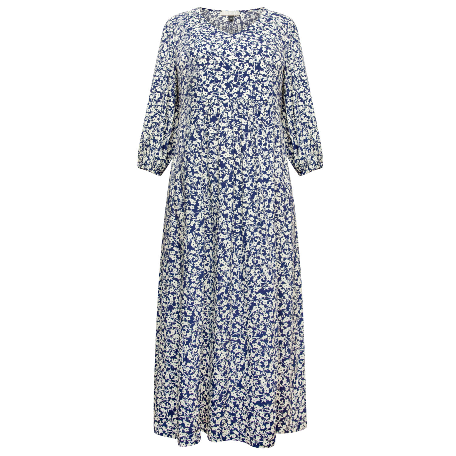 Amoresea Women's Blue Charismatic Cozy Floral Midi Kaftan Dress In Blue