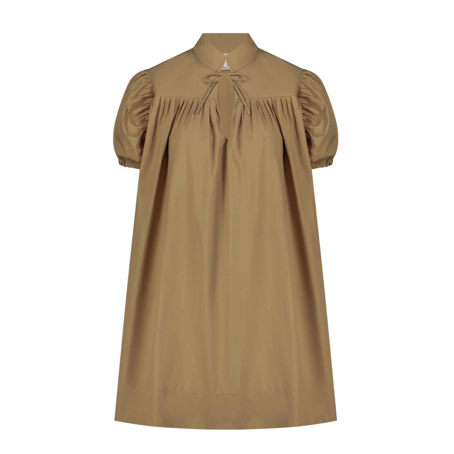 Sustainably U Women's Brown / Blue / White Ayanna Dress In Organic Cotton Poplin In Brown/blue/white