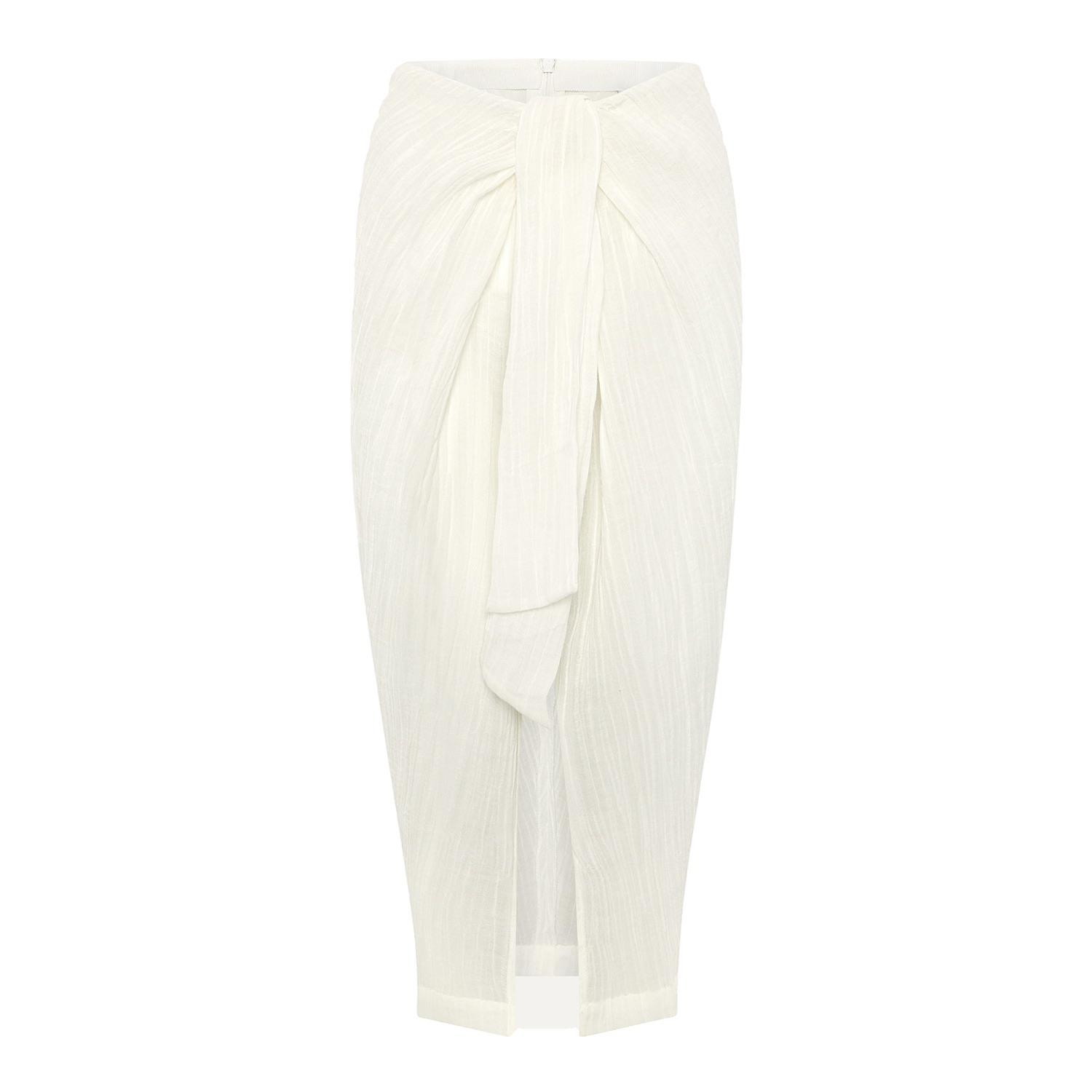 The Summer Edit Women's Amy Crinkle Linen Skirt - White In White