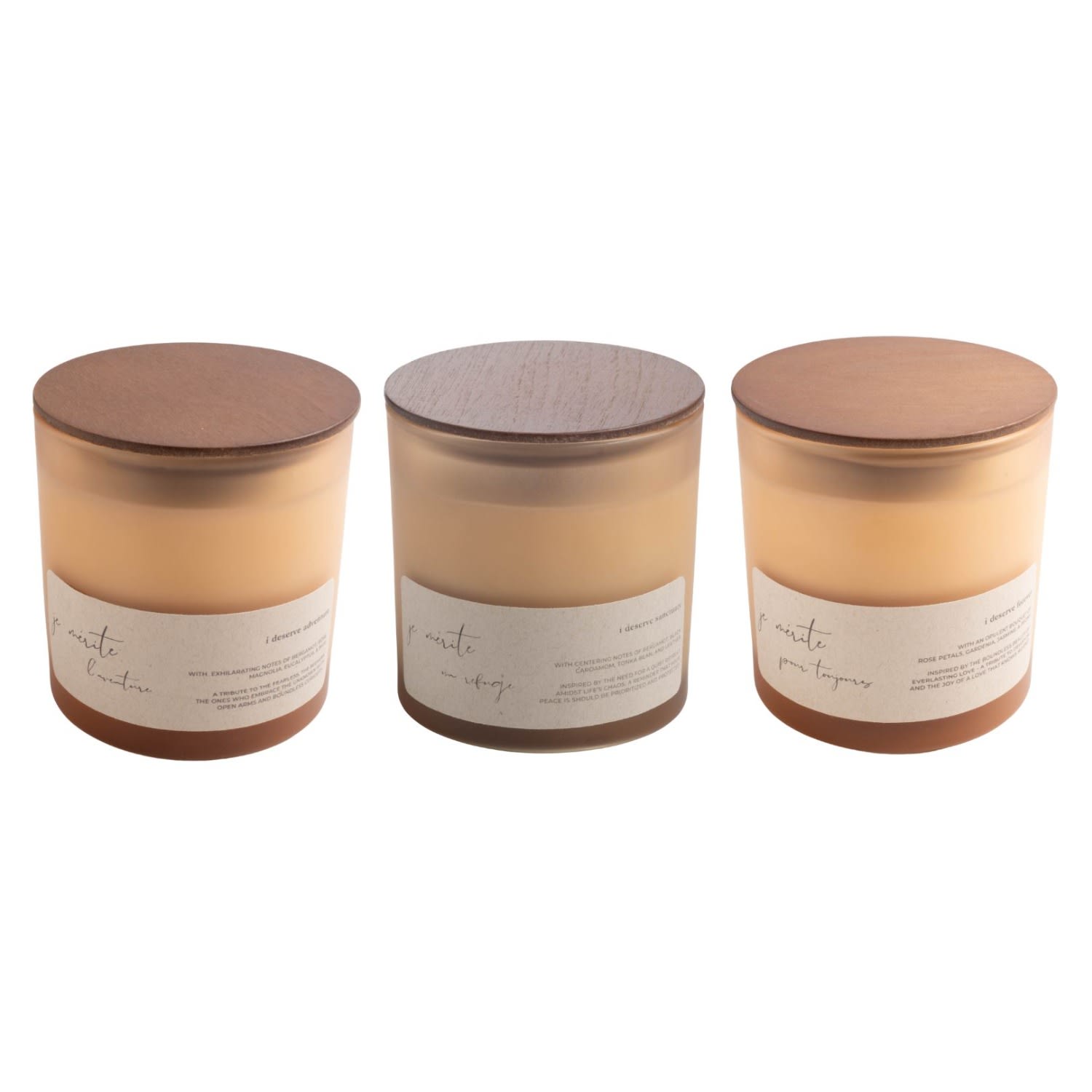 Je Mérite (i Deserve) White I Deserve Sanctuary, Forever, & Adventure 8 oz Candle Gift Set