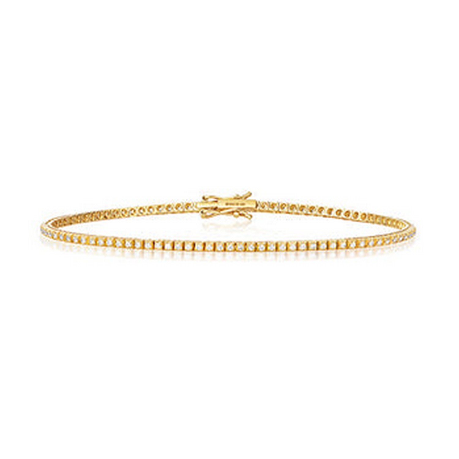 Cervin Blanc Women's White Half Carat Diamond Tennis Bracelet In 18ct Yellow Gold