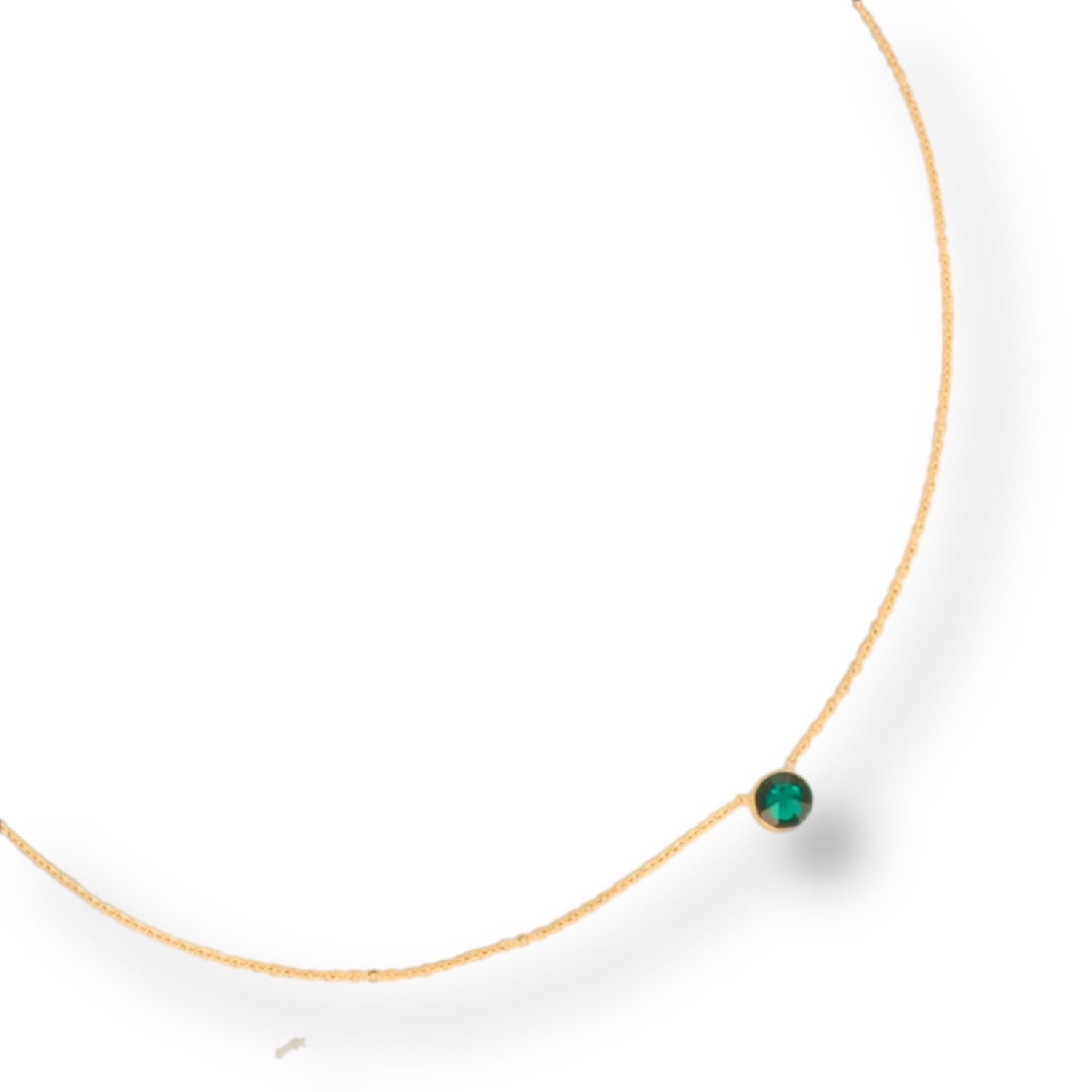 Women’s Green Willow Emerald Dainty Necklace Tarnish Free Gold Mink & Ivy