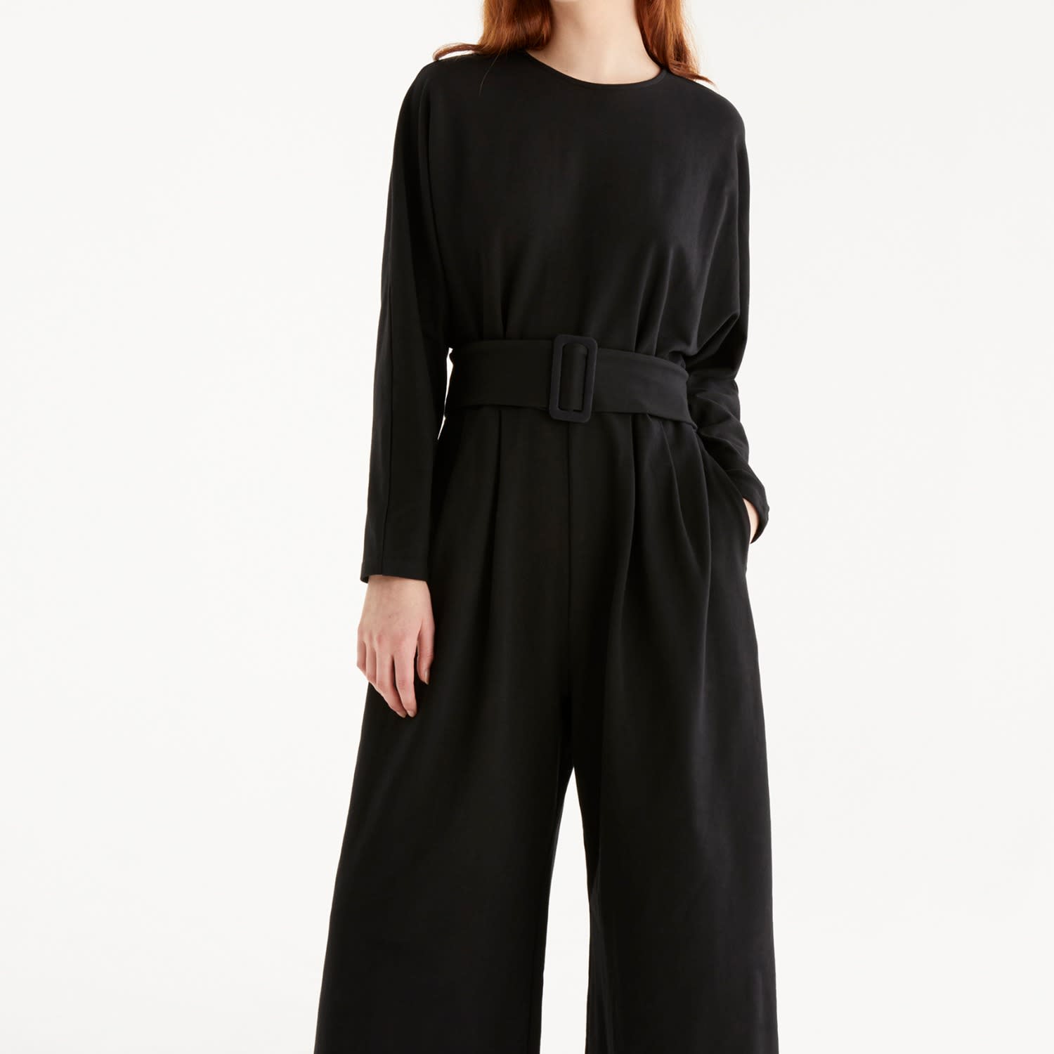 black jersey jumpsuit