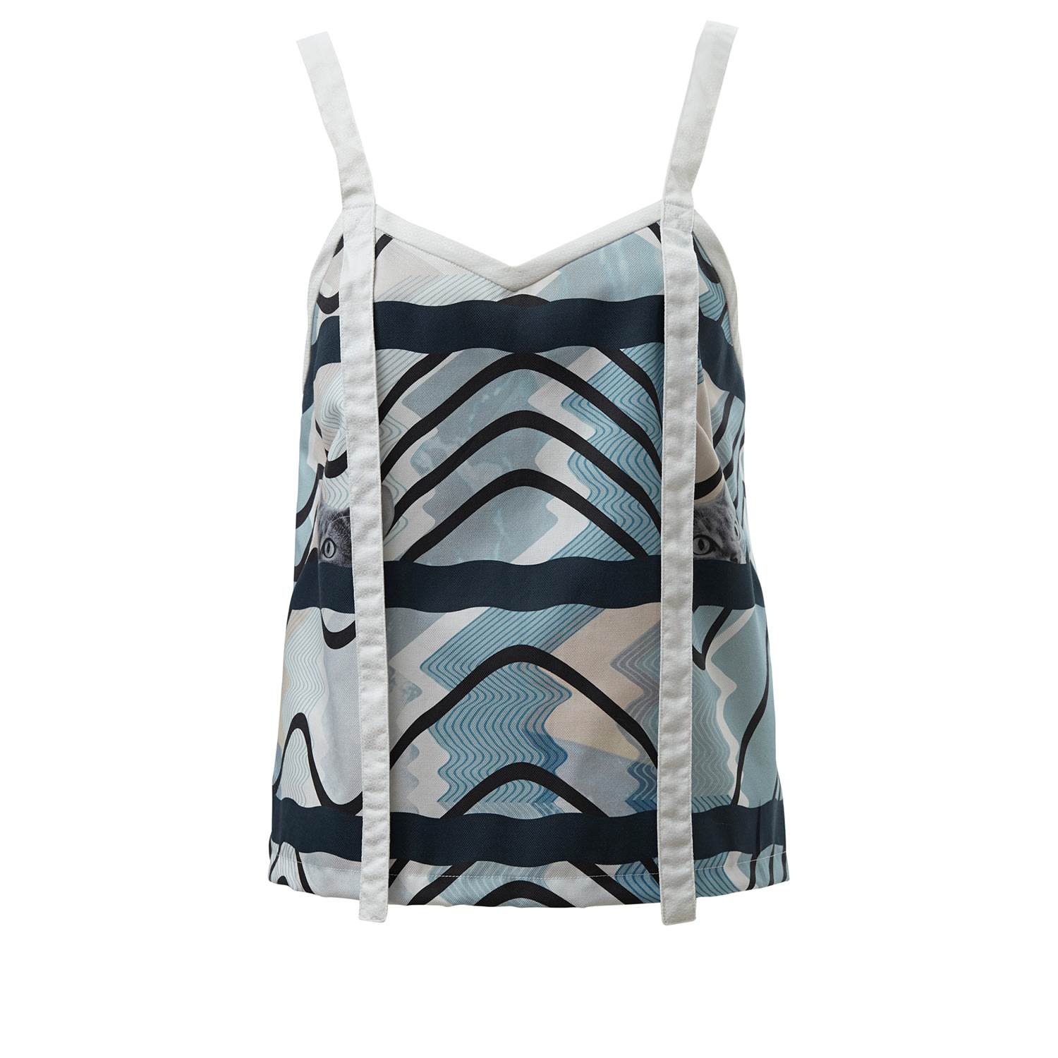 By Moumi Women's White / Blue Dylan Cami Moumi In White/blue