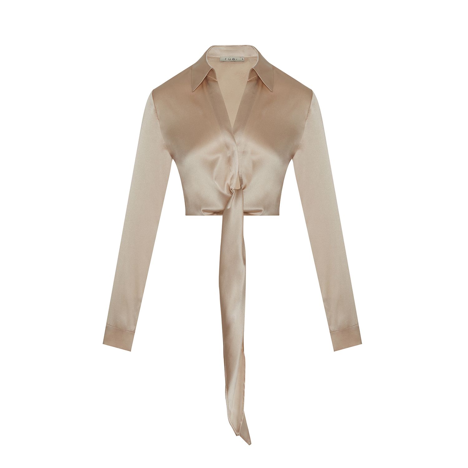 Rue Les Createurs Women's Neutrals Tie-on Silk Nude Blouse In Brown