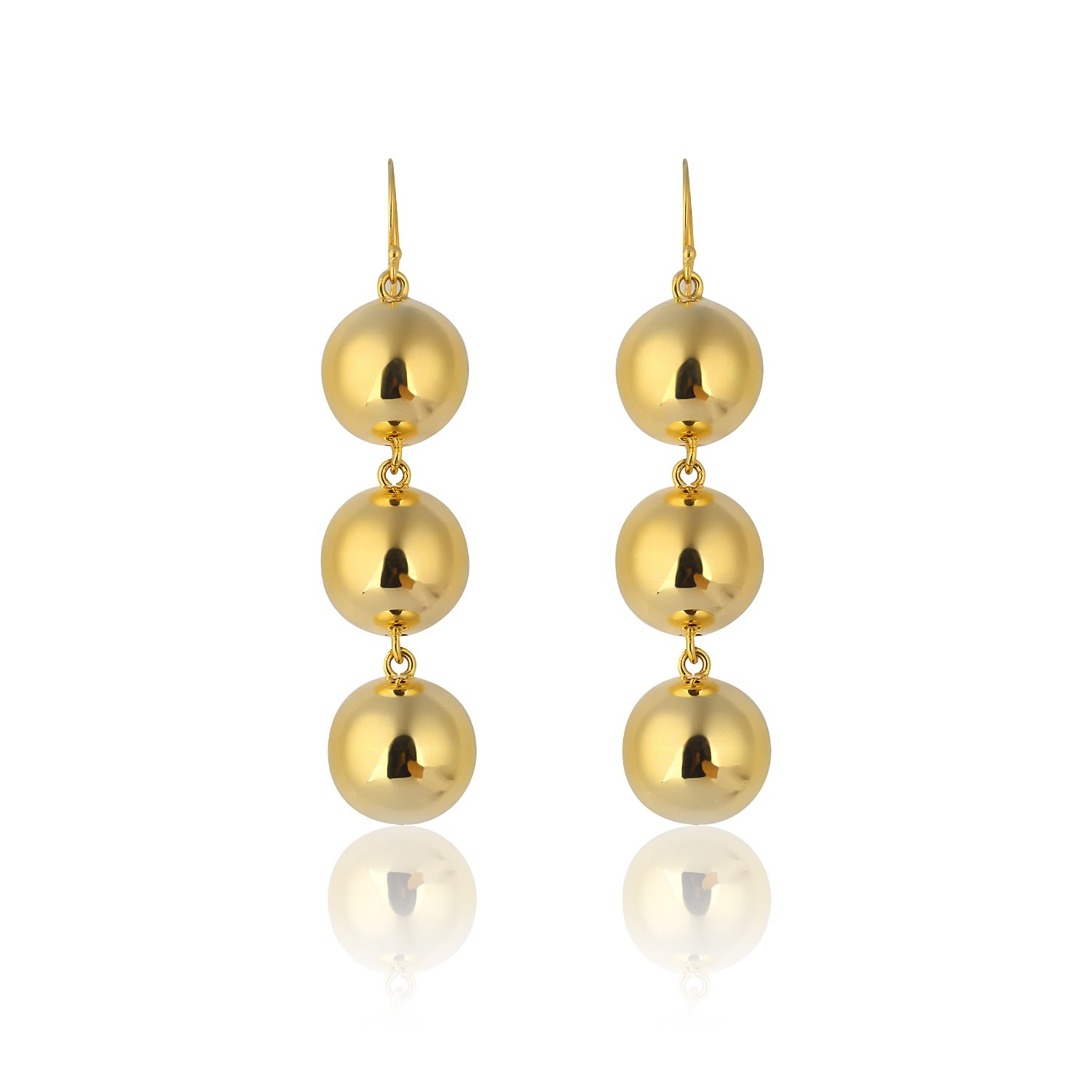 Women’s Gold Luna Ball Drop Earrings - Medium Size Balls Maison Soula