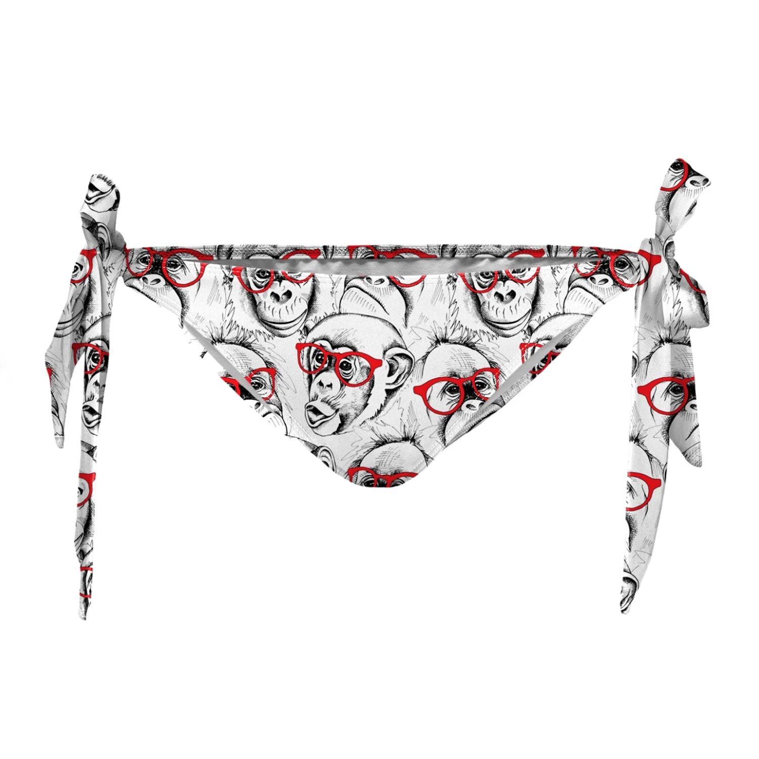 Aloha From Deer Women's White / Red Cheeky Monkey Bikini Bows Bottom In White/red