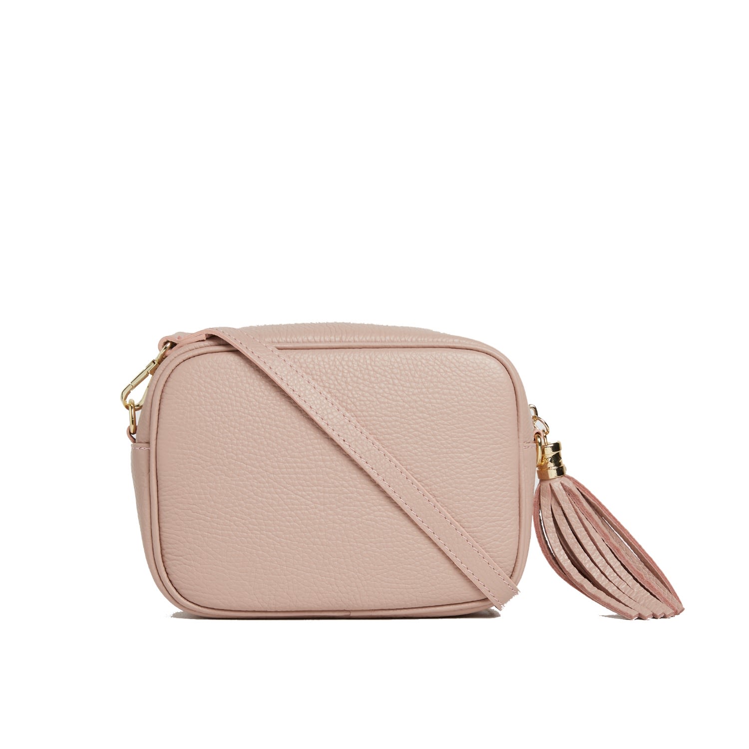 Betsy & Floss Women's Rose Gold Verona Crossbody Tassel Blush Bag With Dark Leopard Strap In Rose Gold